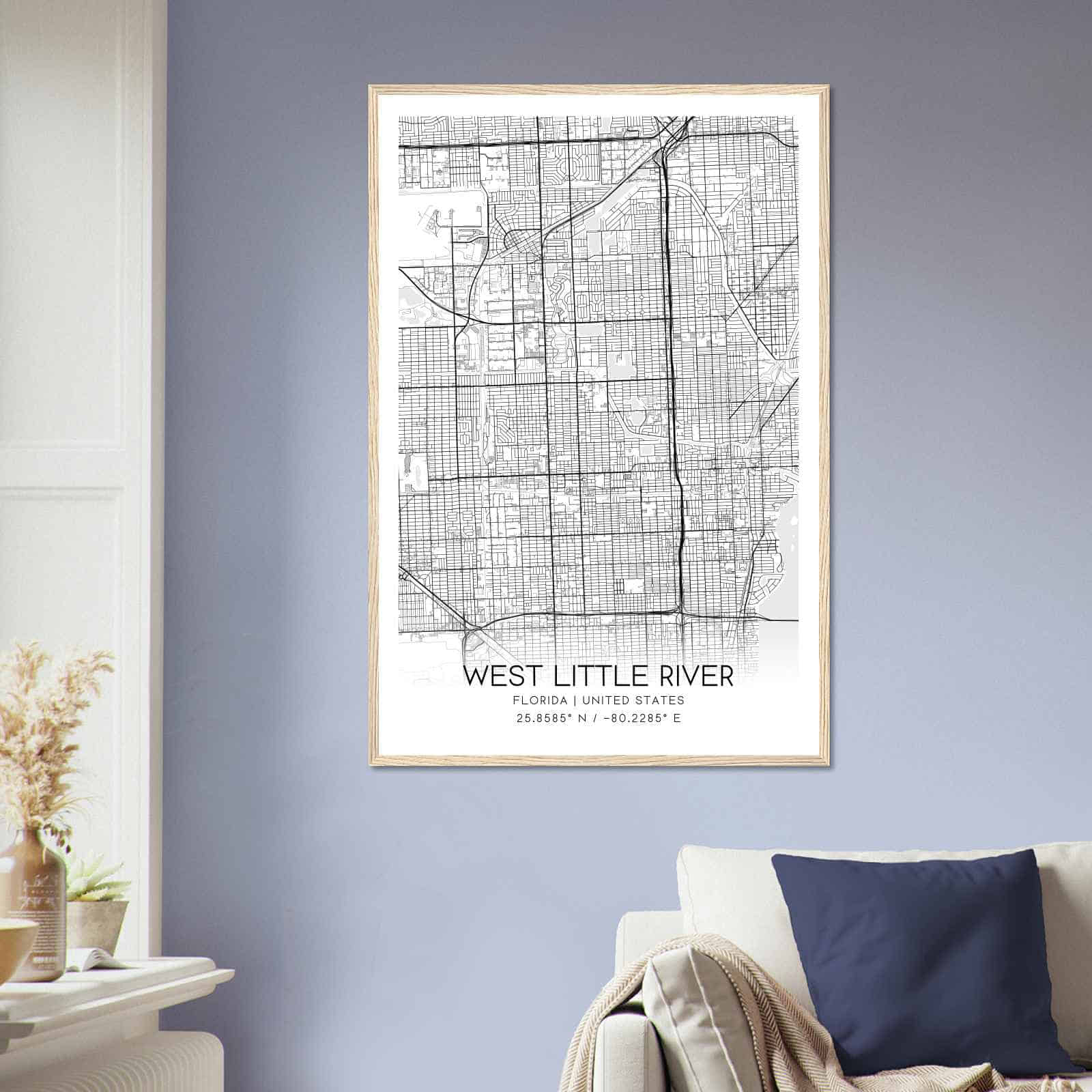 Deerfield Kansas Map Poster, Modern Home Decor Wall Art Print (Copy)
