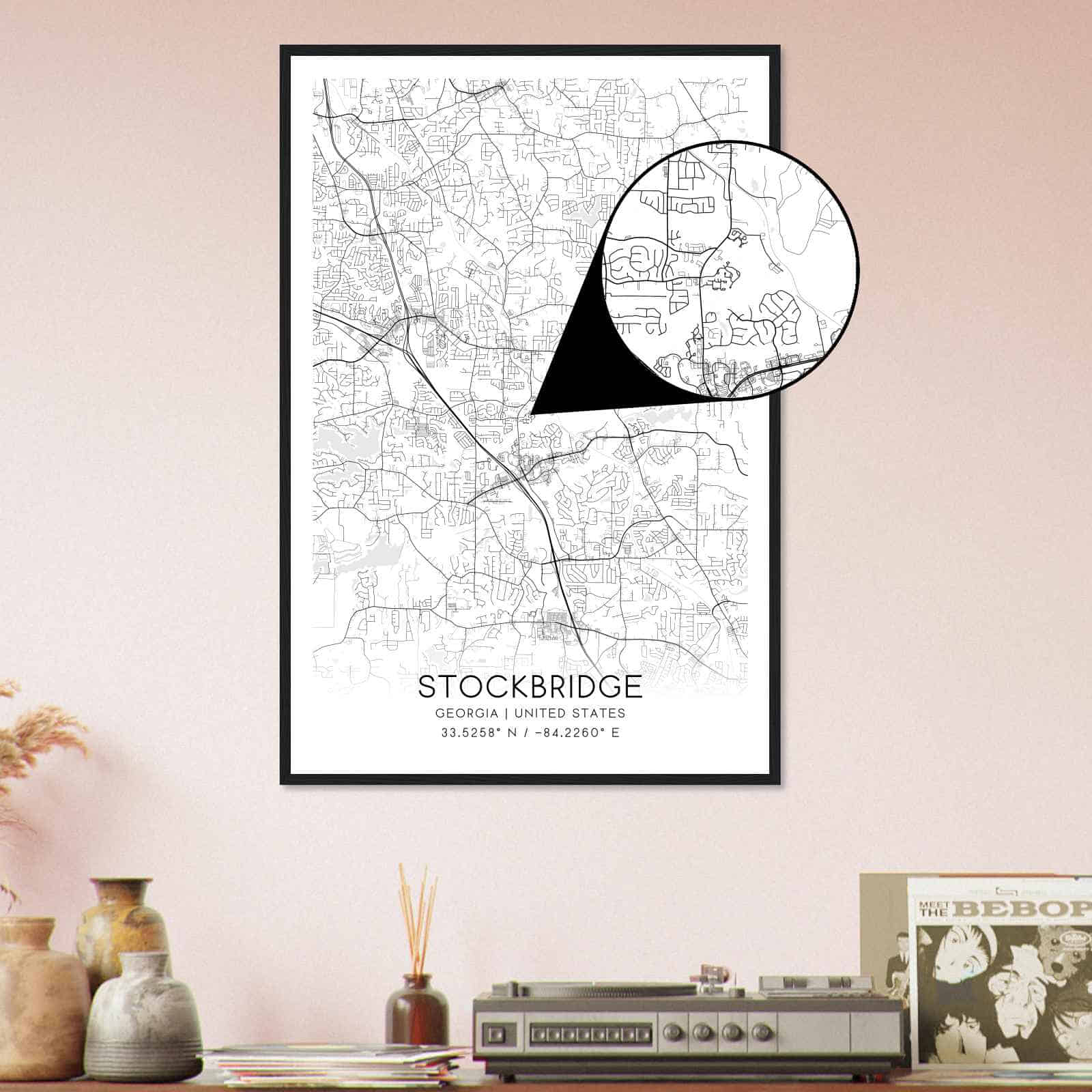 Deerfield Kansas Map Poster, Modern Home Decor Wall Art Print (Copy)