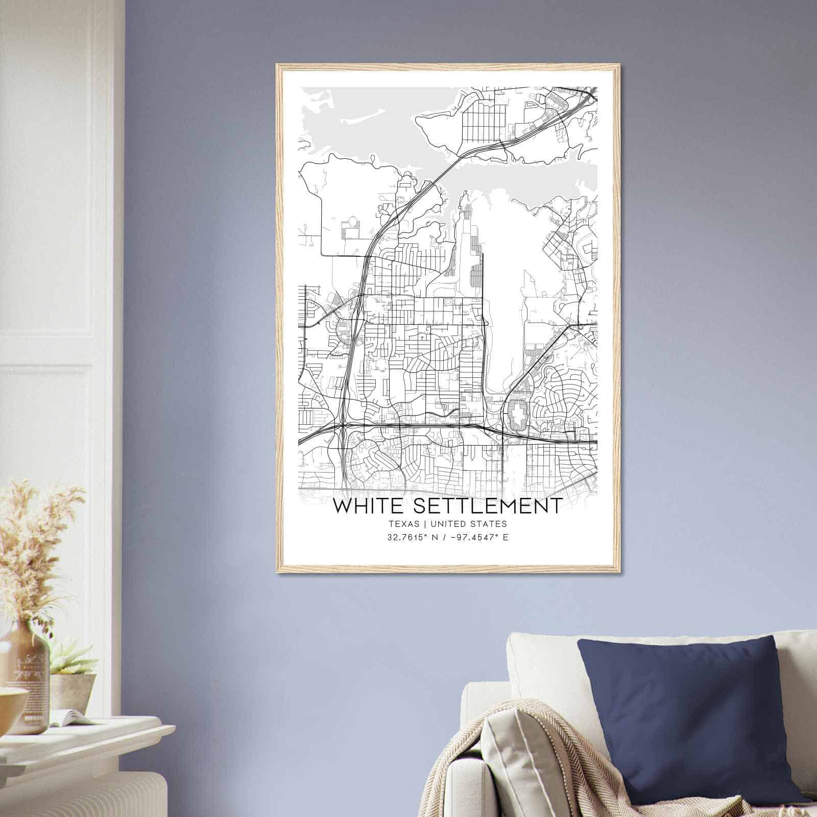 Deerfield Kansas Map Poster, Modern Home Decor Wall Art Print (Copy)