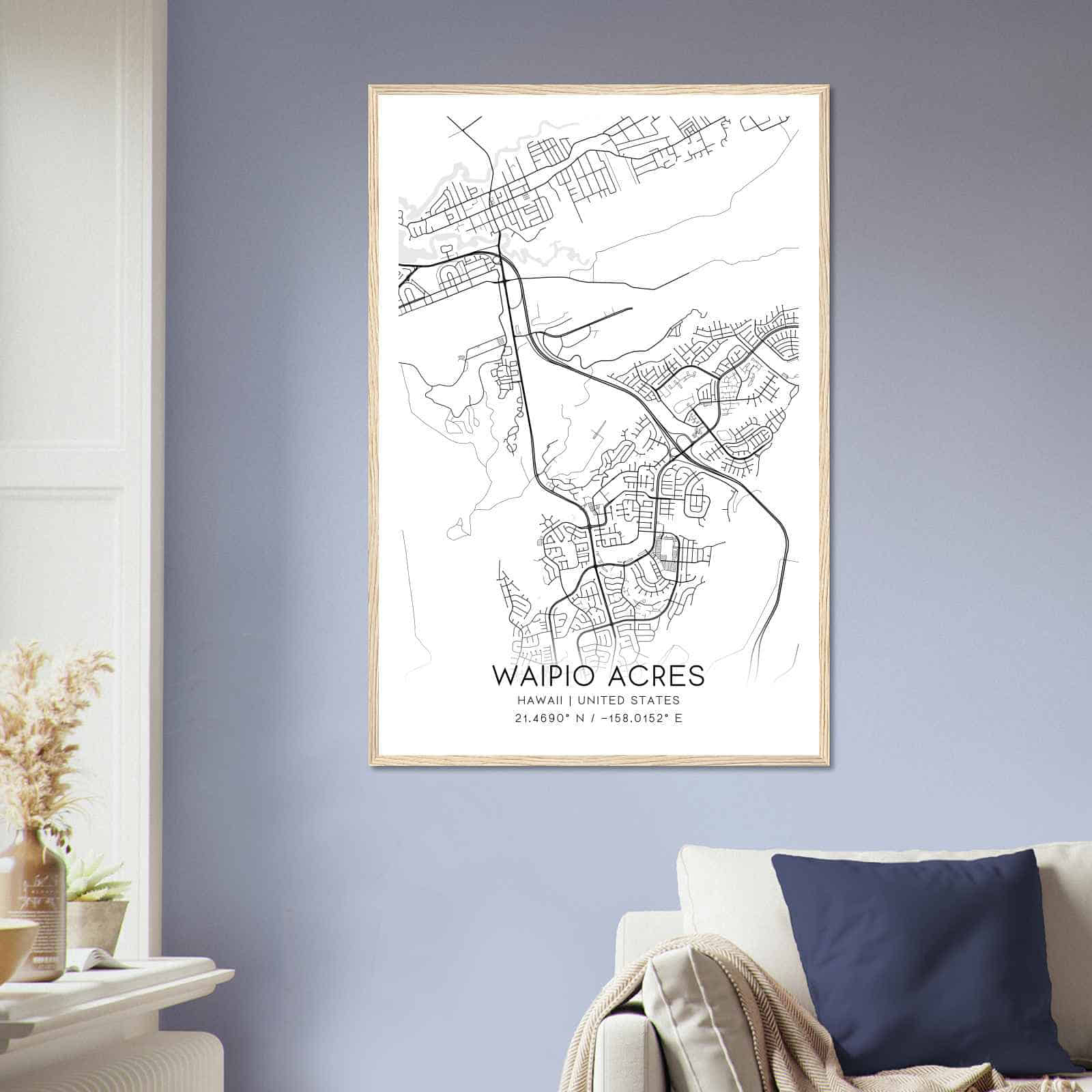 Deerfield Kansas Map Poster, Modern Home Decor Wall Art Print (Copy)