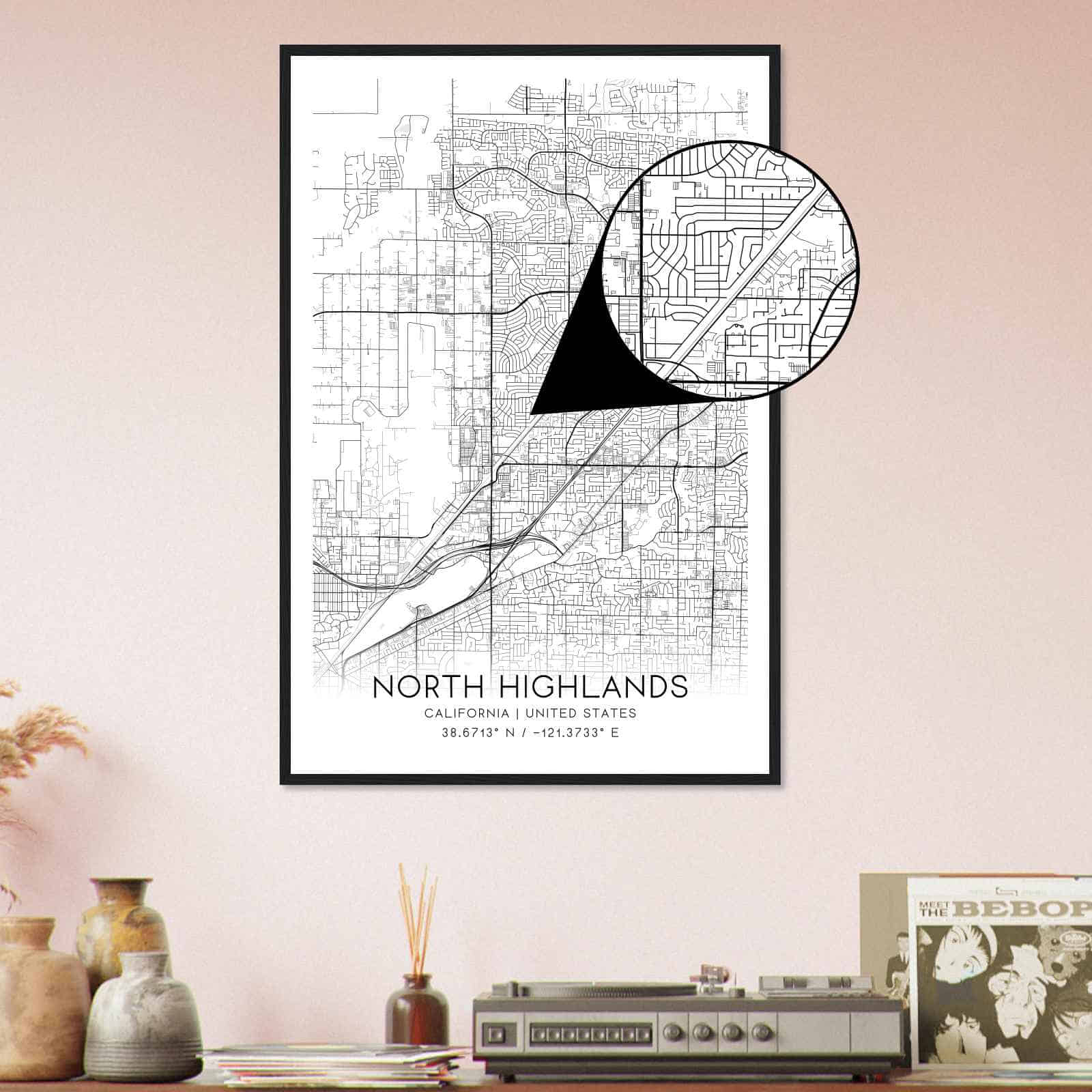Deerfield Kansas Map Poster, Modern Home Decor Wall Art Print (Copy)