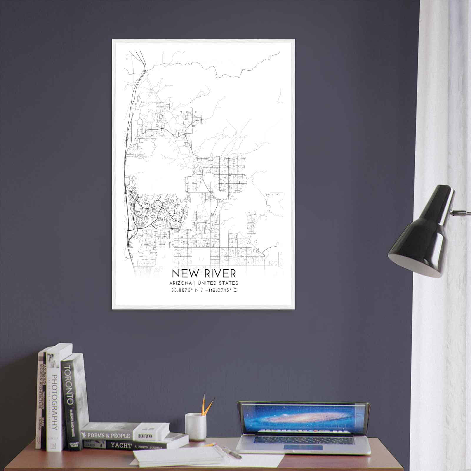 New River Arizona Map Poster, Modern Home Decor Wall Art Print Custom