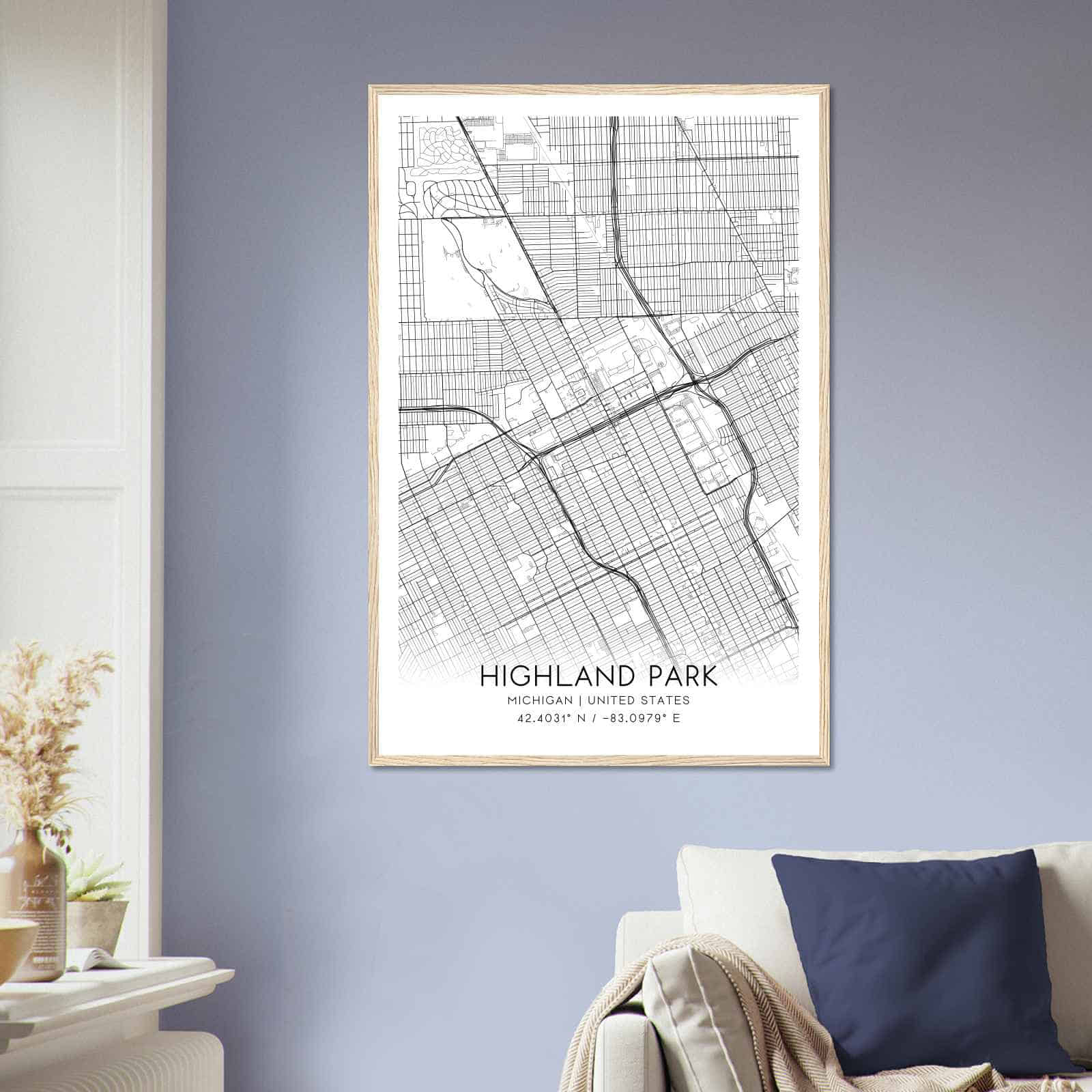 Deerfield Kansas Map Poster, Modern Home Decor Wall Art Print (Copy)