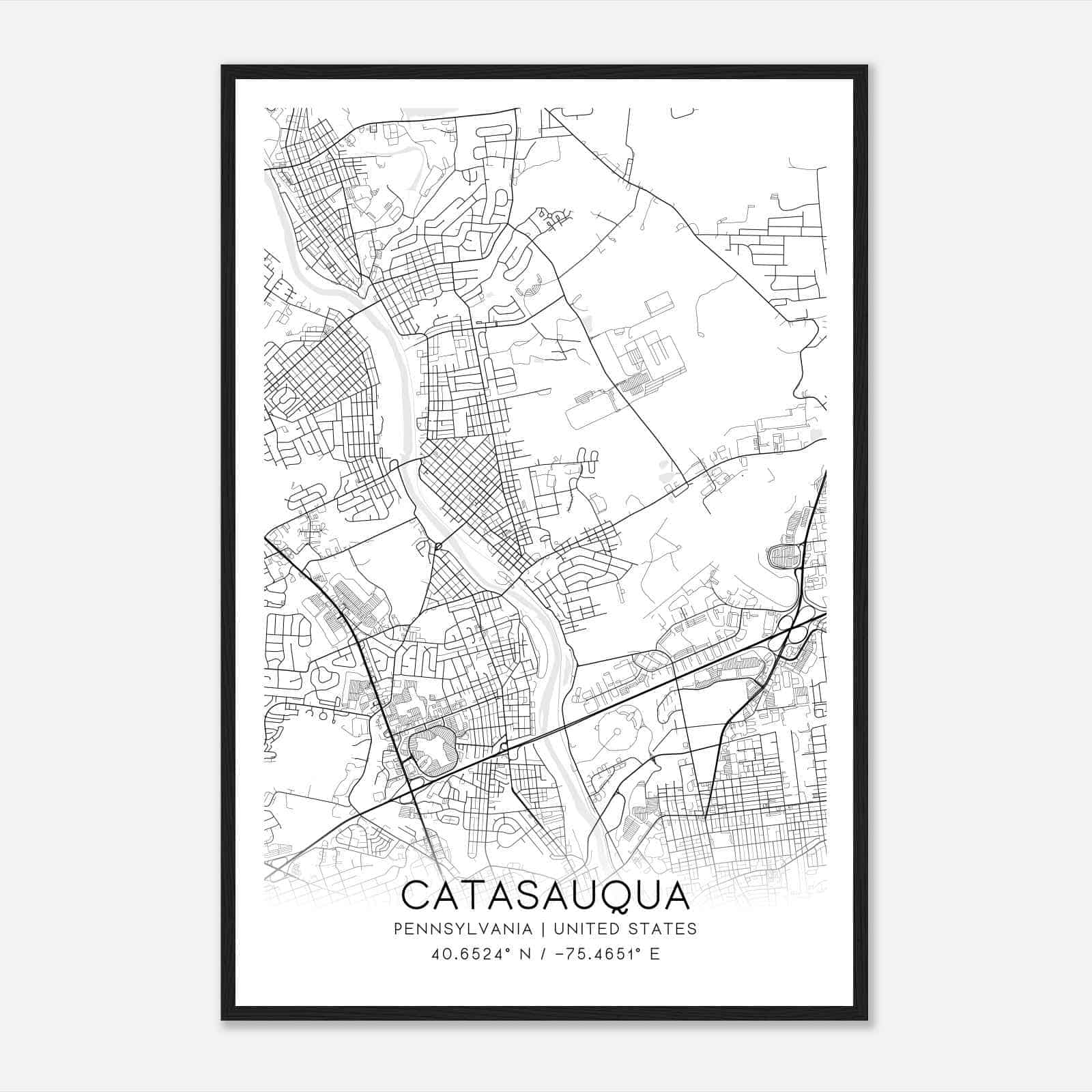 Catasauqua Pennsylvania Map Poster, Modern Home Decor Wall Art Print