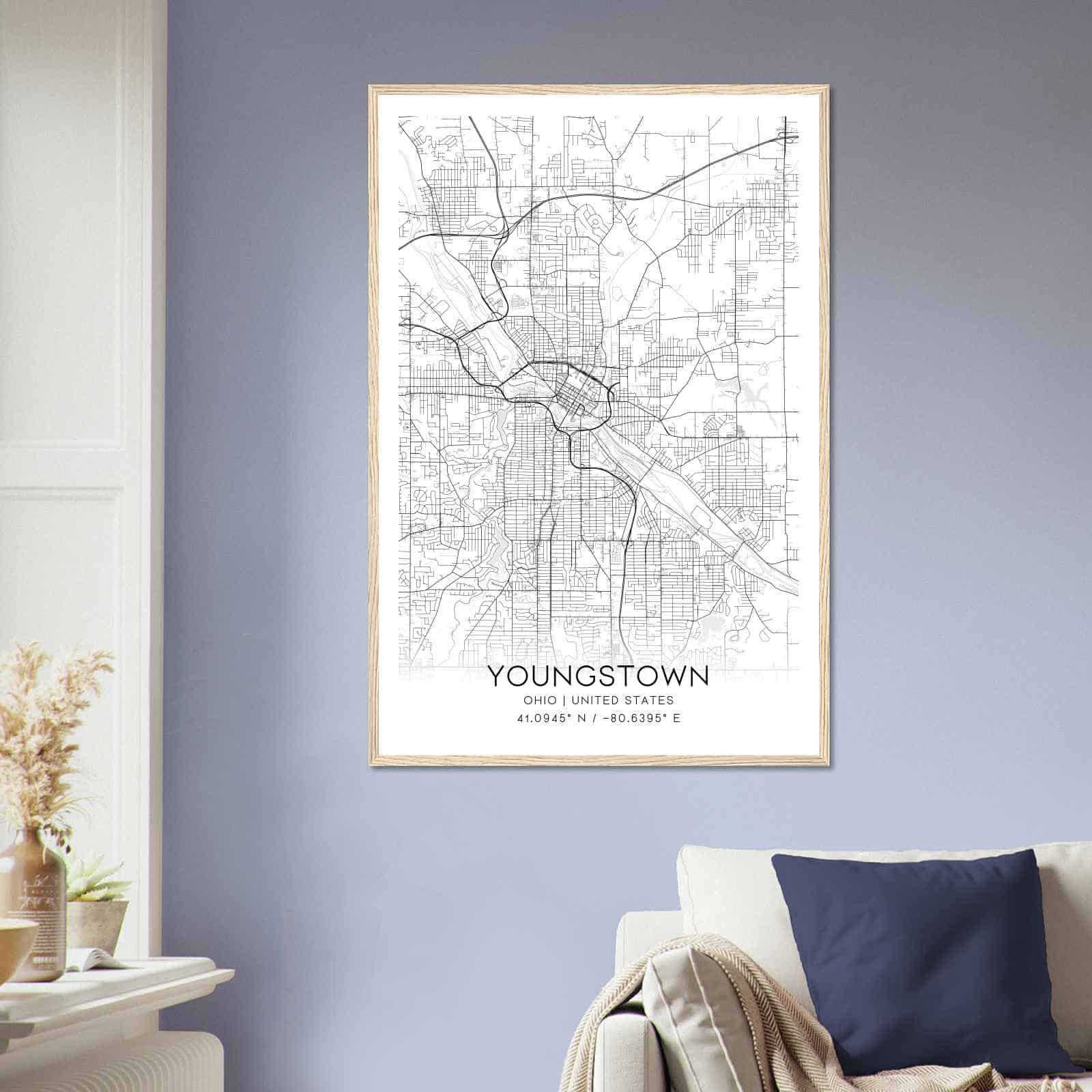 Deerfield Kansas Map Poster, Modern Home Decor Wall Art Print (Copy)