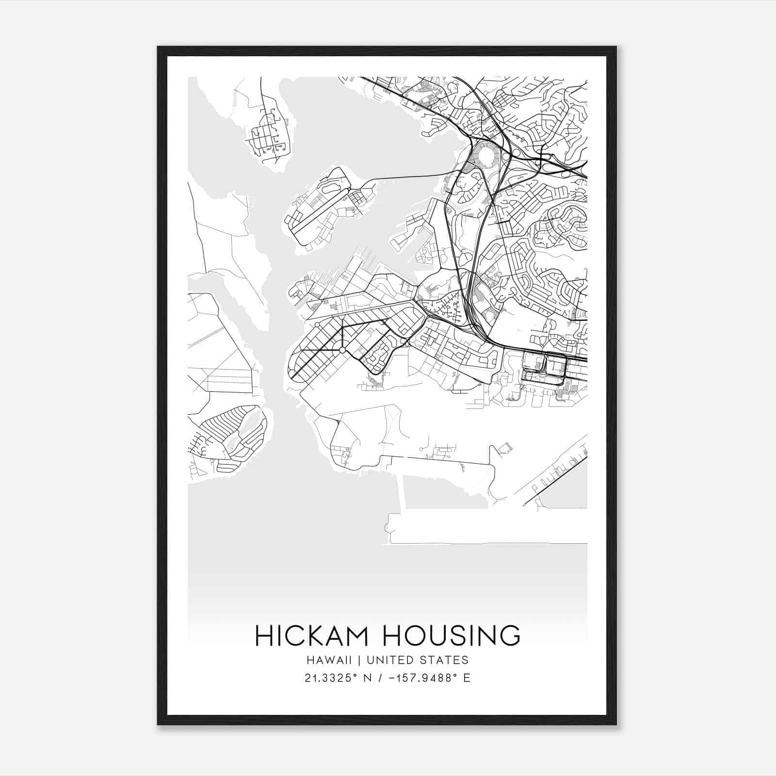 Custom Hickam Housing United States Map Poster Mapmory