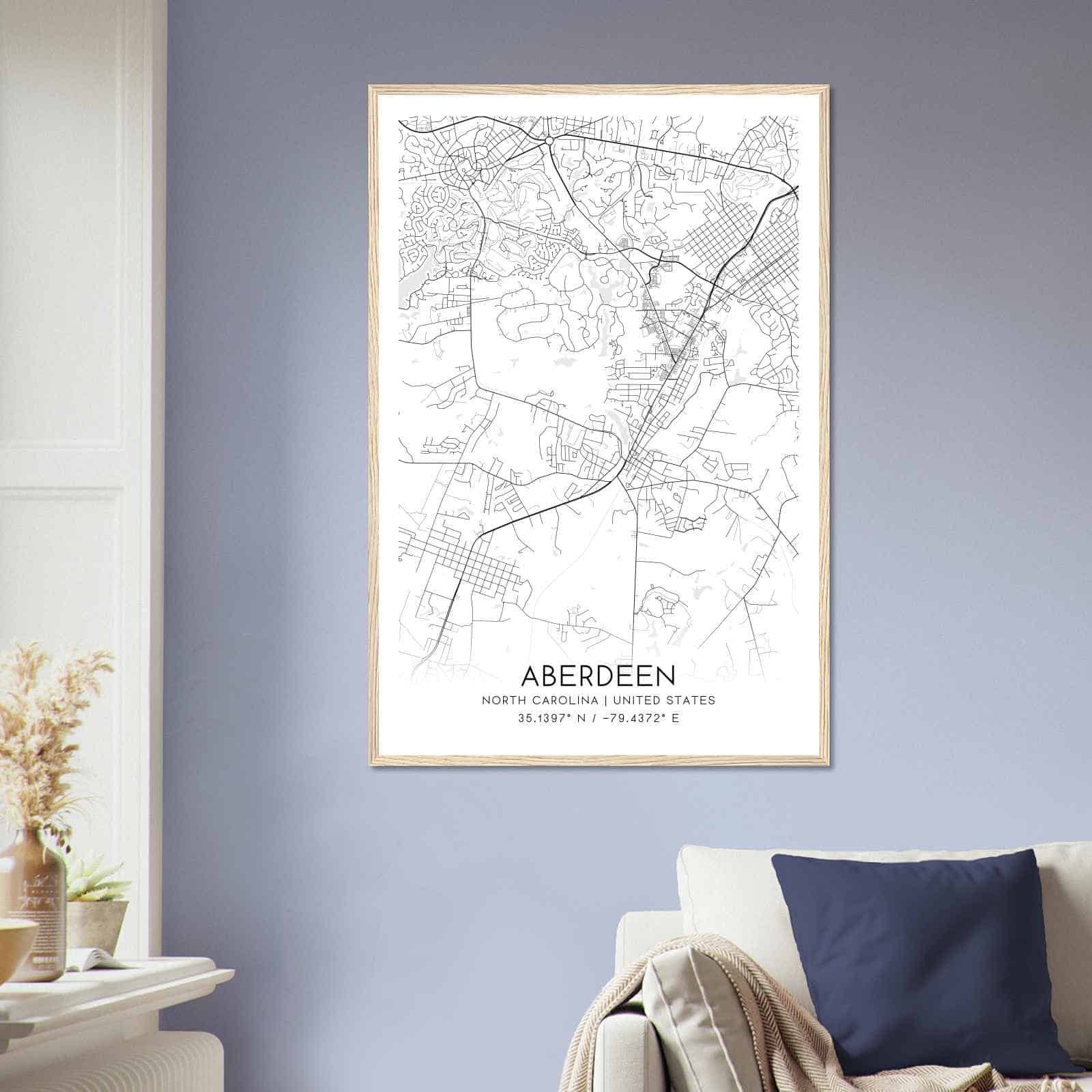 Deerfield Kansas Map Poster, Modern Home Decor Wall Art Print (Copy)