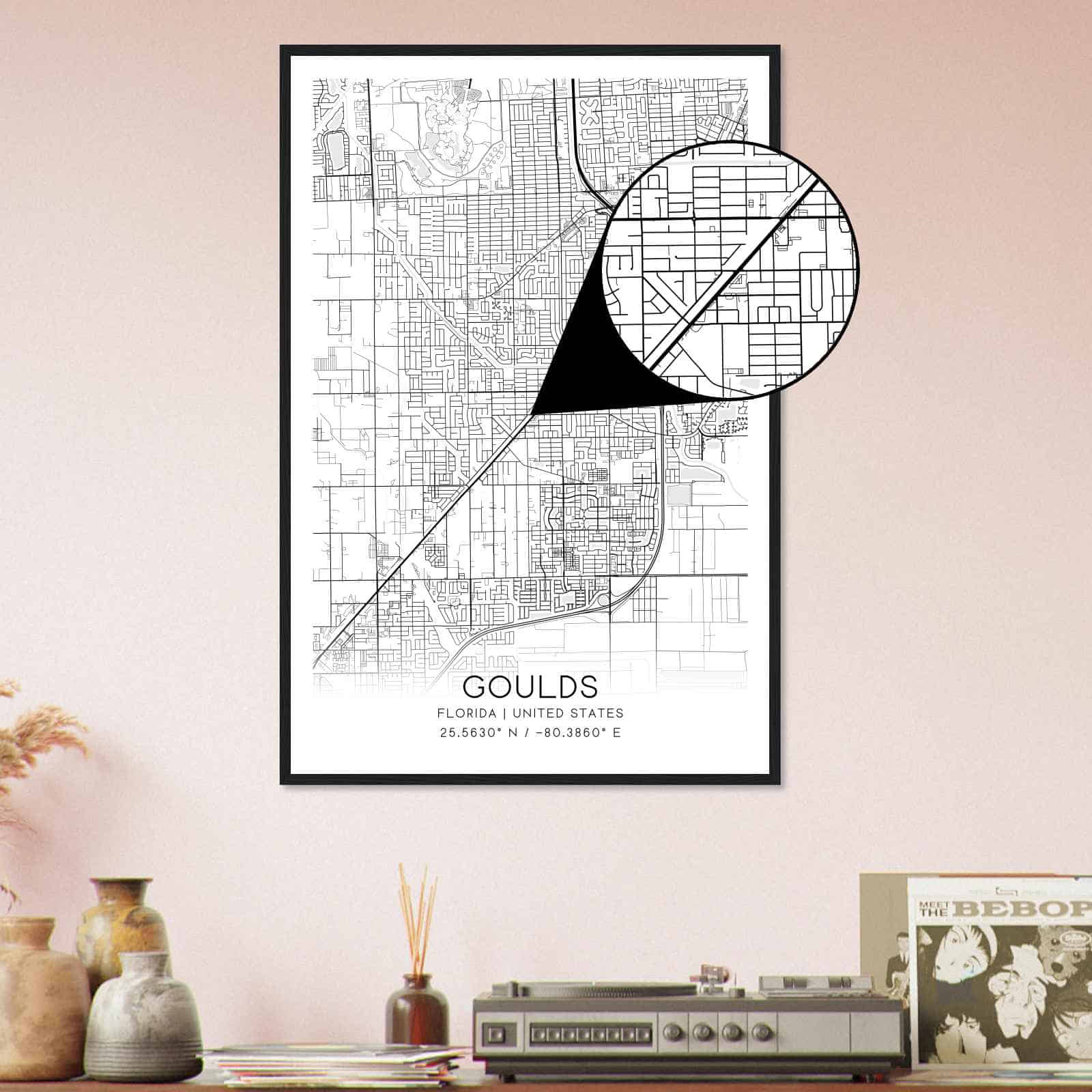 Deerfield Kansas Map Poster, Modern Home Decor Wall Art Print (Copy)
