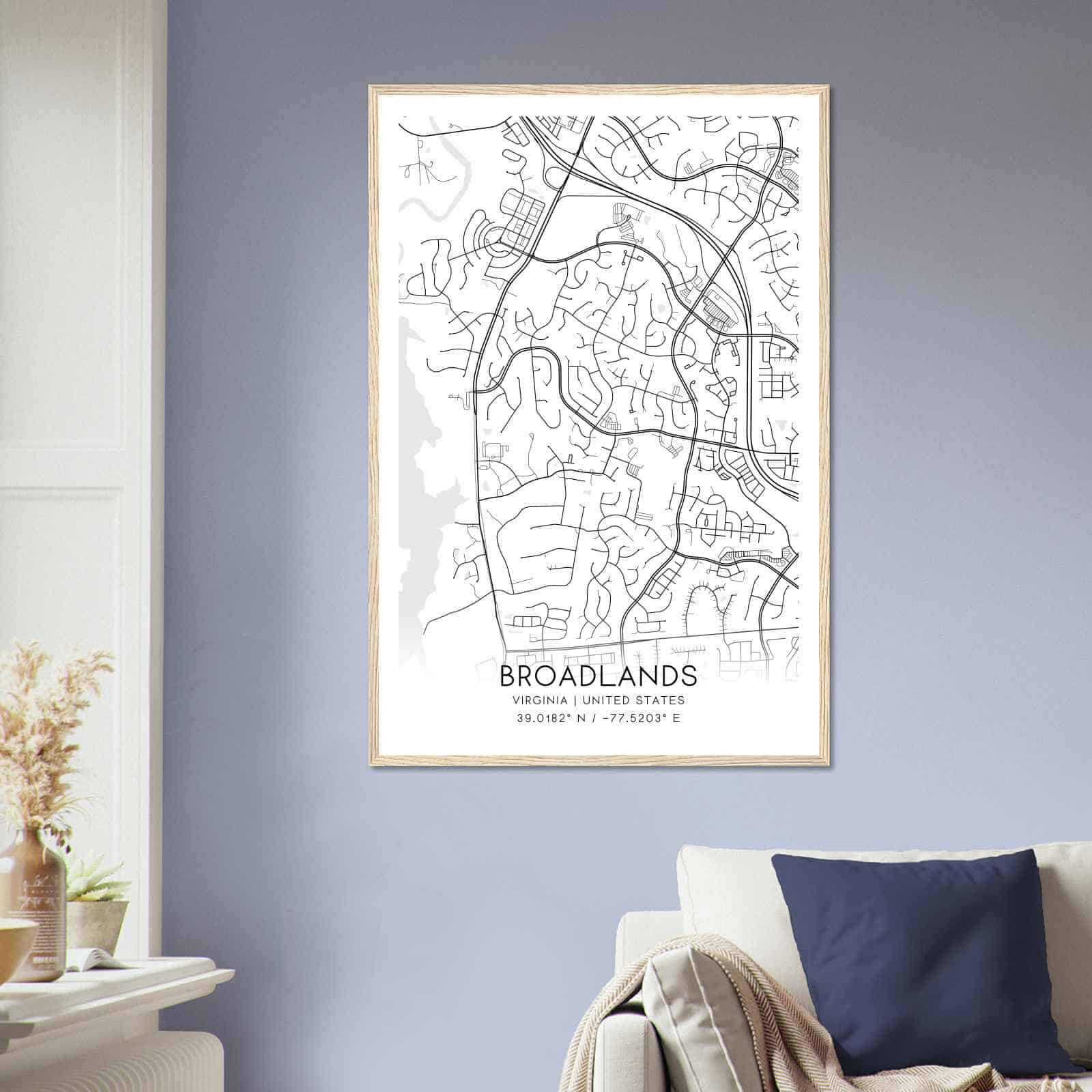 Deerfield Kansas Map Poster, Modern Home Decor Wall Art Print (Copy)