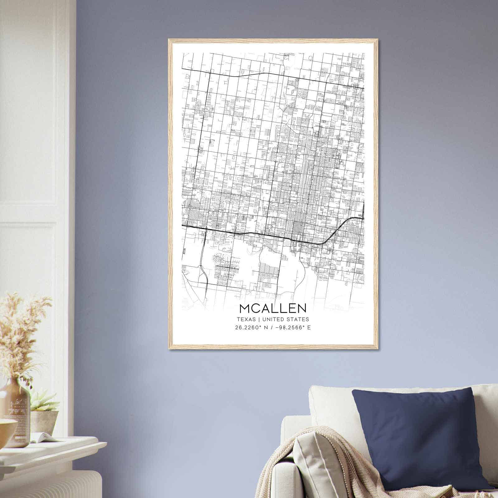Deerfield Kansas Map Poster, Modern Home Decor Wall Art Print (Copy)