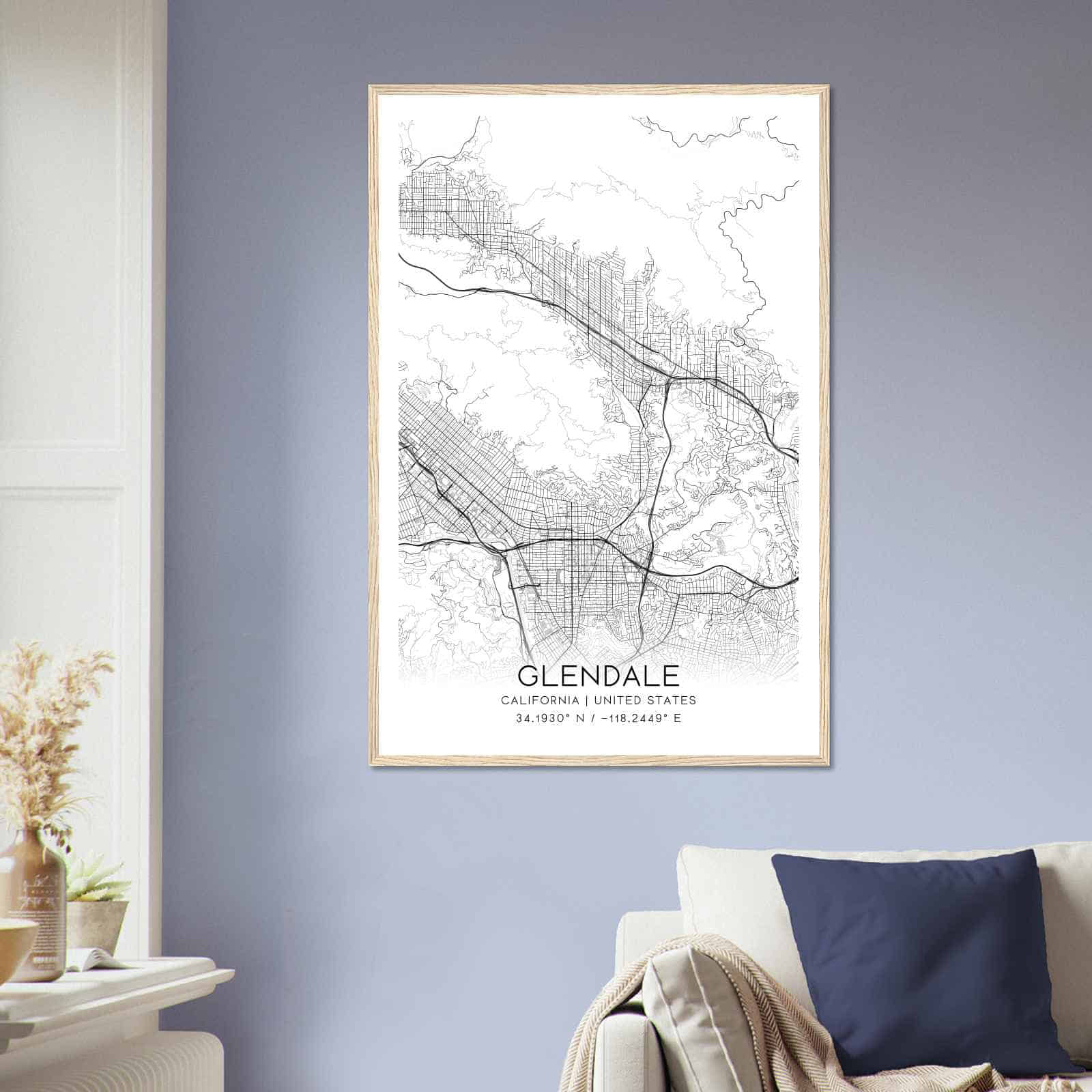Deerfield Kansas Map Poster, Modern Home Decor Wall Art Print (Copy)