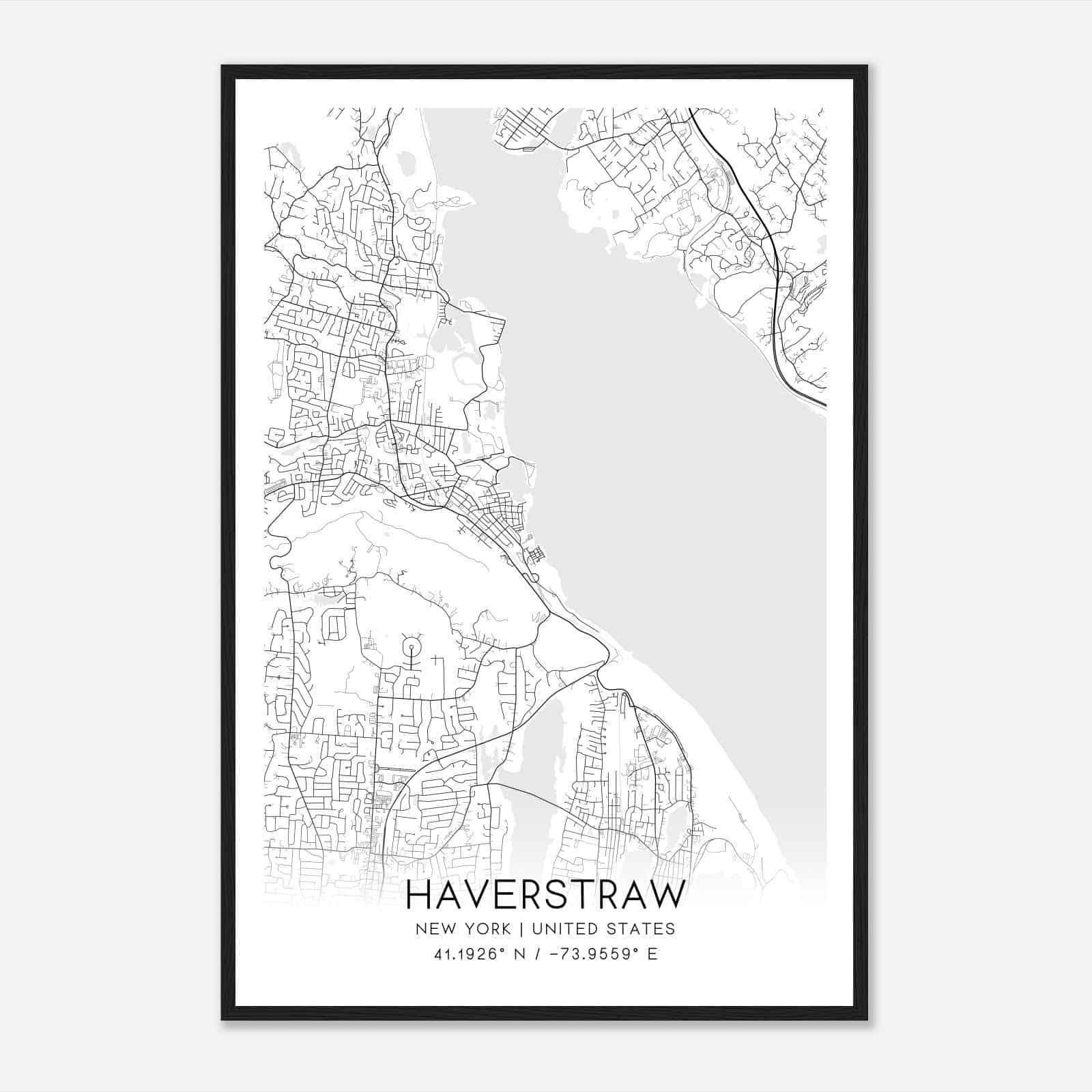 Haverstraw New York Map Poster, Modern Home Decor Wall Art Print