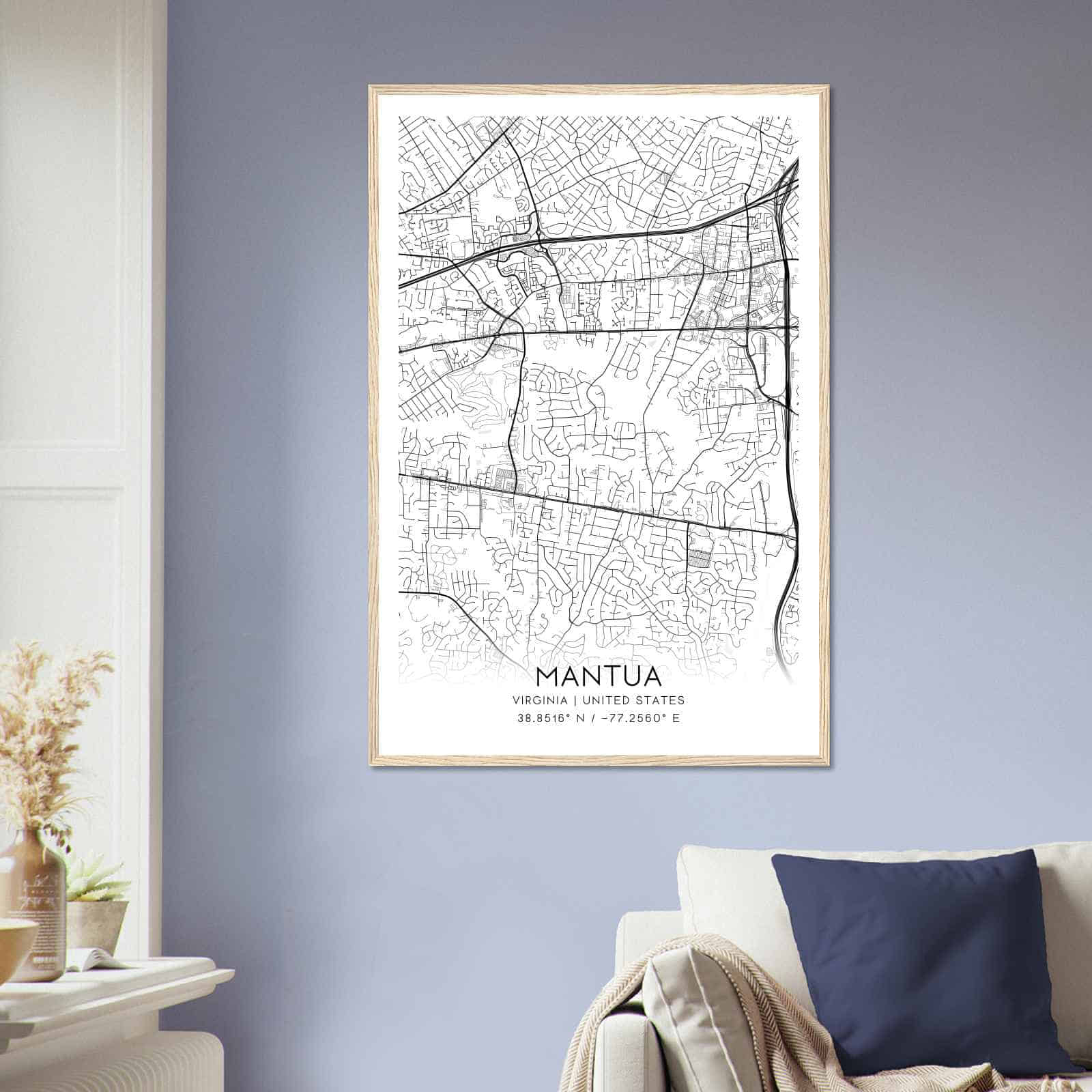 Deerfield Kansas Map Poster, Modern Home Decor Wall Art Print (Copy)