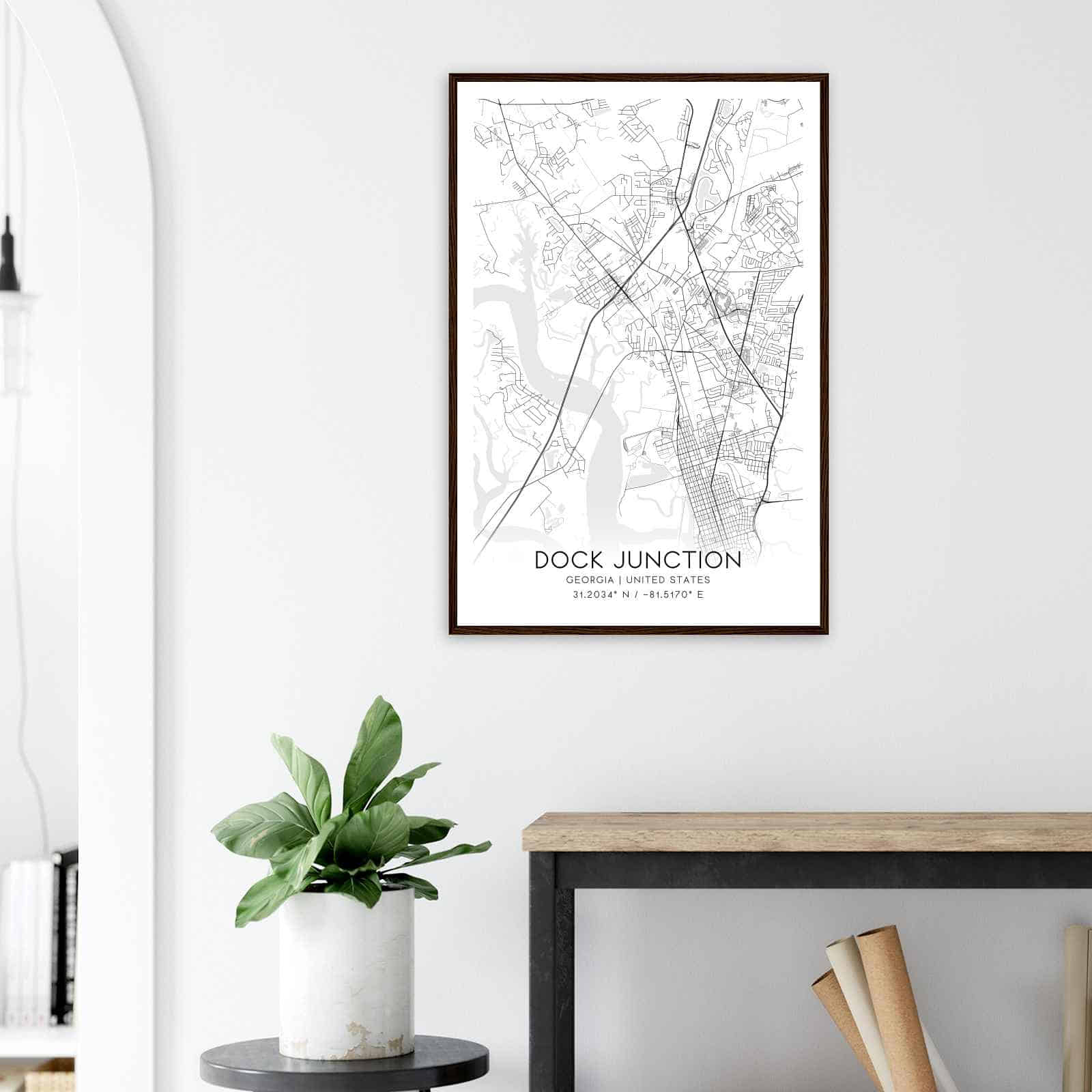 Dock Junction Map Poster, Modern Home Decor Wall Art Print