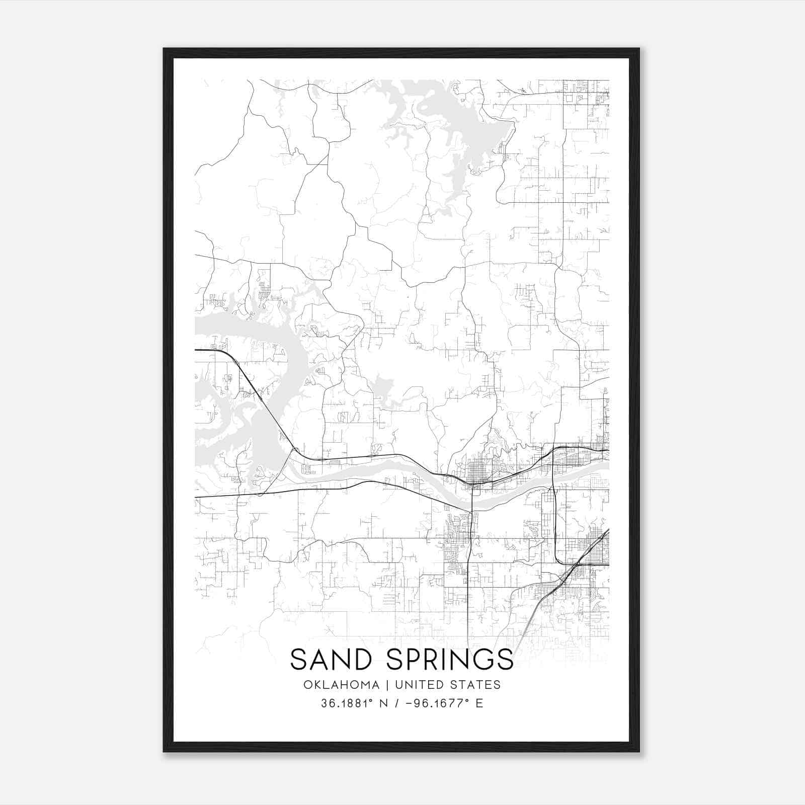 Sand Springs Oklahoma Map Poster, Modern Home Decor Wall Art Print Sand Springs Oklahoma Map Poster, Modern Home Decor Wall Art Print