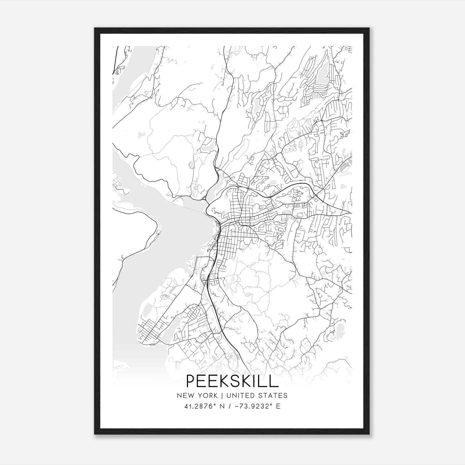 Peekskill New York Map Poster, Modern Home Decor Wall Art Print Peekskill New York Map Poster, Modern Home Decor Wall Art Print