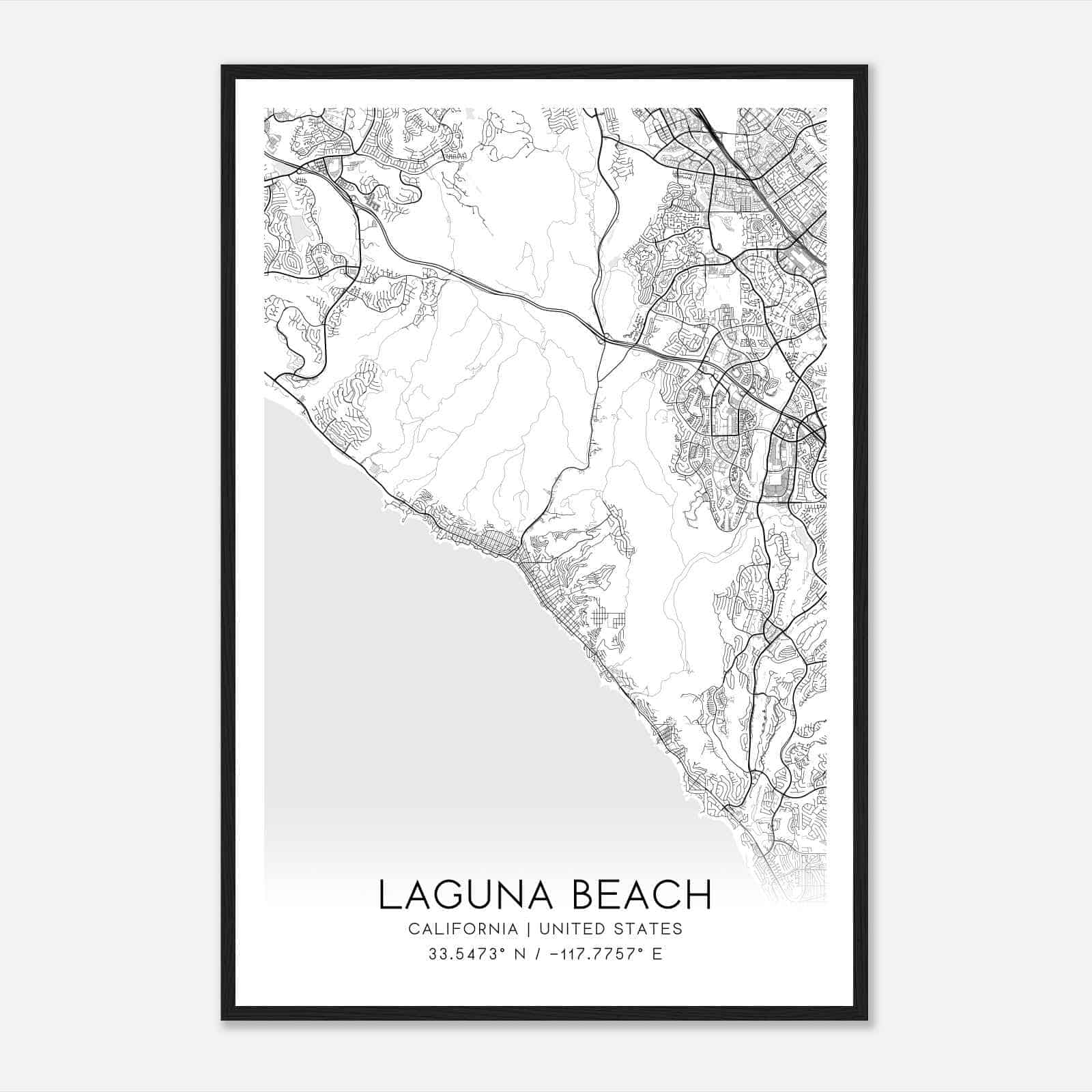 Laguna Beach California Map Poster, Modern Home Decor Wall Art Print Laguna Beach California Map Poster, Modern Home Decor Wall Art Print