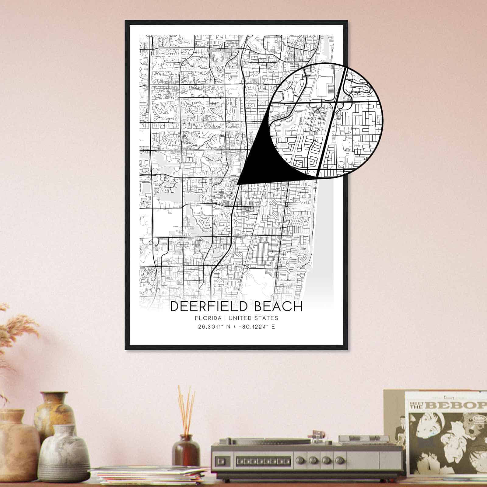 Deerfield Kansas Map Poster, Modern Home Decor Wall Art Print (Copy)