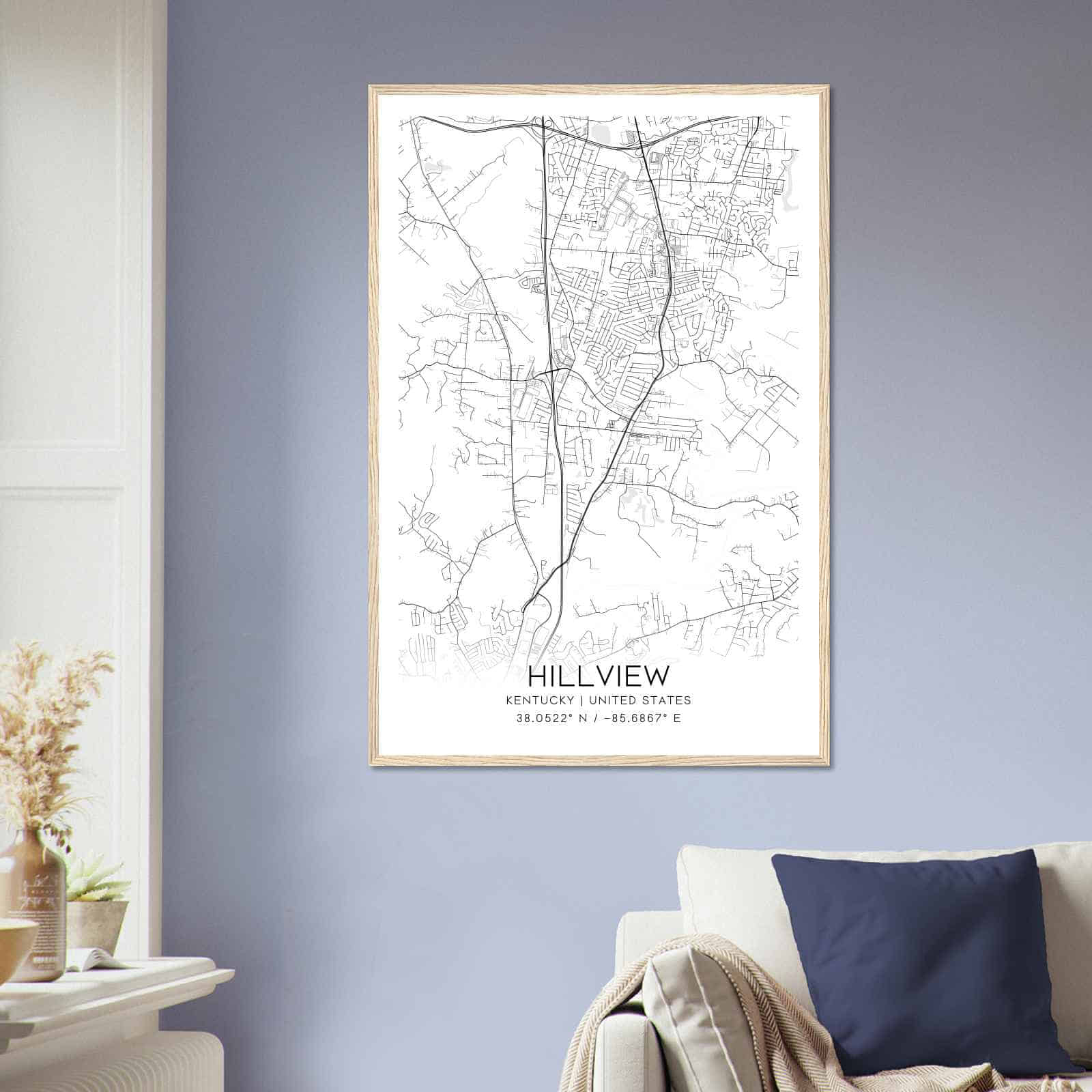Deerfield Kansas Map Poster, Modern Home Decor Wall Art Print (Copy)