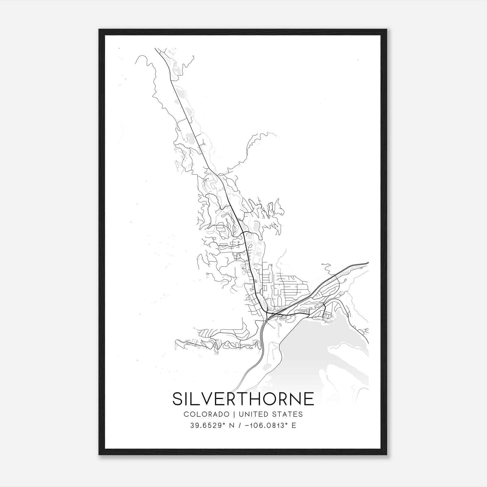 Silverthorne Colorado Map Poster, Modern Home Decor Wall Art Print