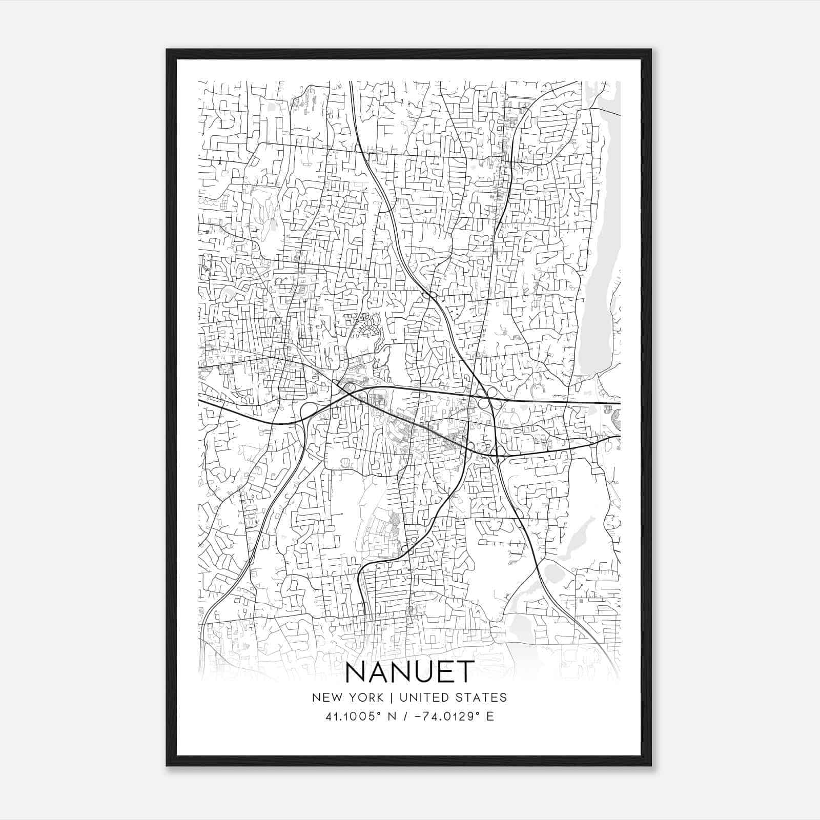 Nanuet New York Map Poster, Modern Home Decor Wall Art Print Nanuet New York Map Poster, Modern Home Decor Wall Art Print