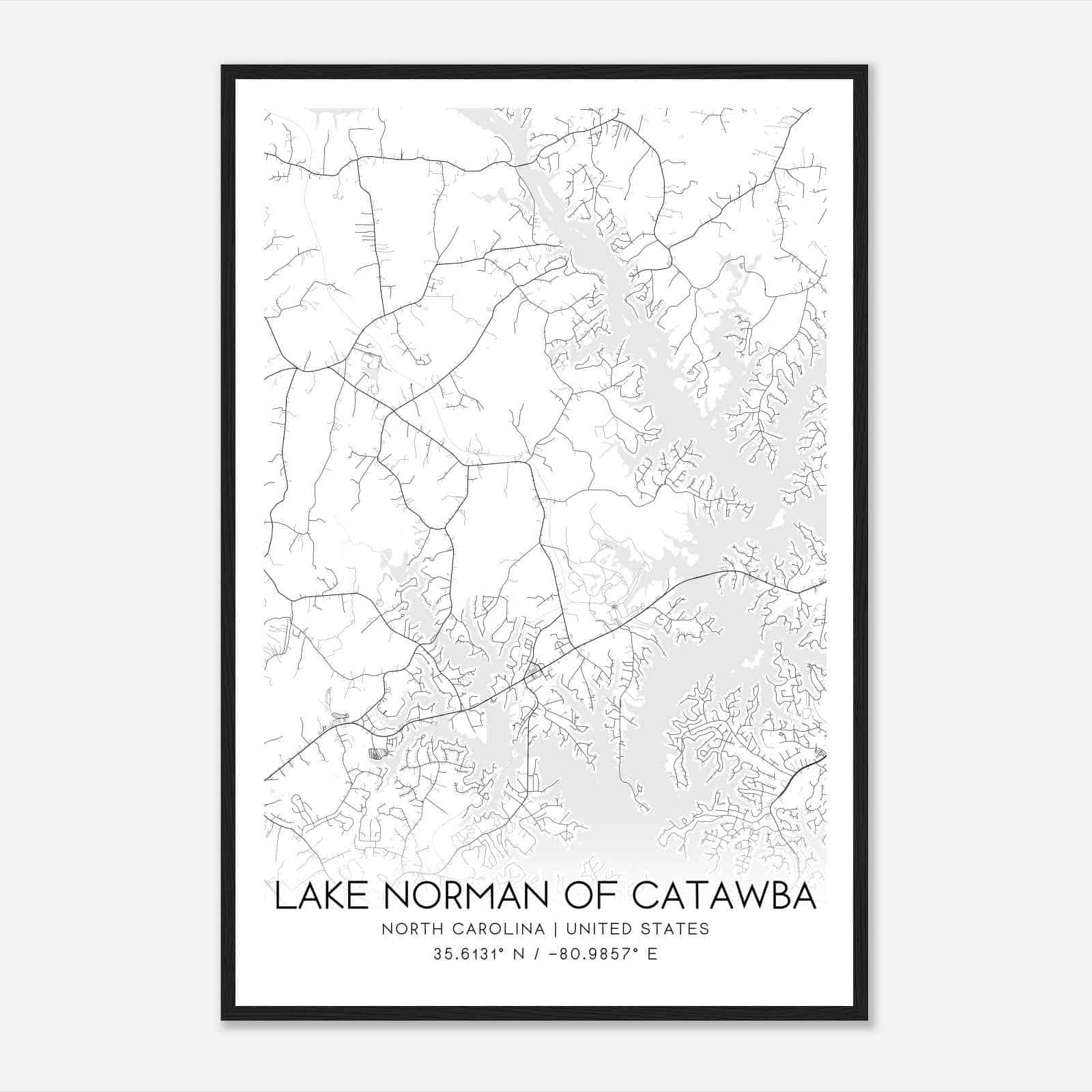 Lake Norman of Catawba North Carolina Map Poster, Modern Home Decor Wall Art Print Lake Norman of Catawba North Carolina Map Poster, Modern Home Decor Wall Art Print