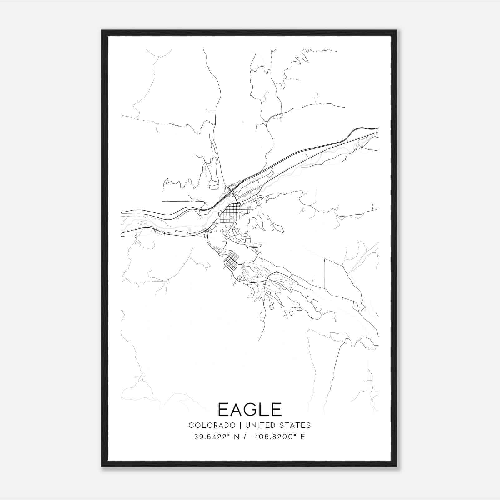 Eagle Colorado Map Poster, Modern Home Decor Wall Art Print