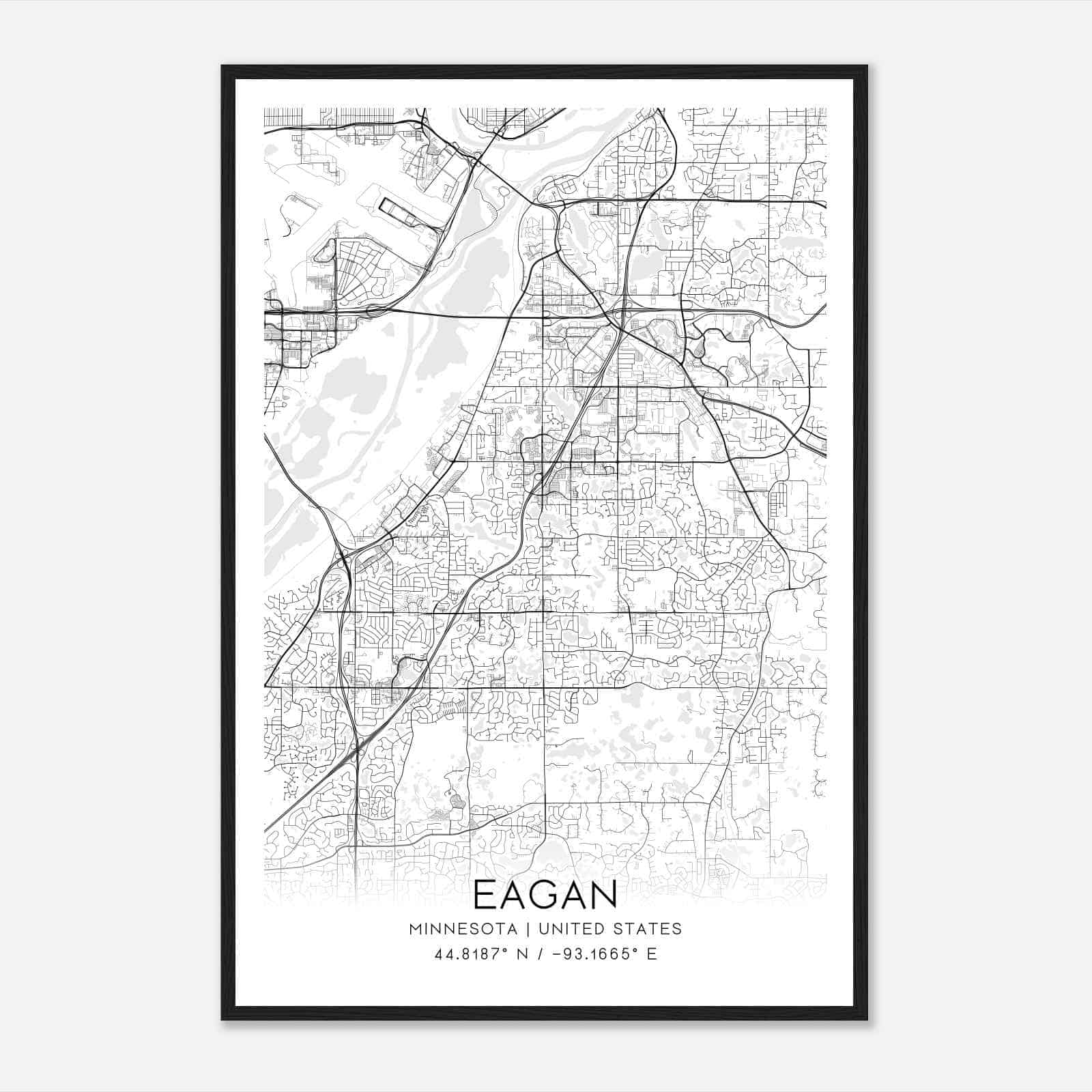 Eagan Minnesota Map Poster, Modern Home Decor Wall Art Print