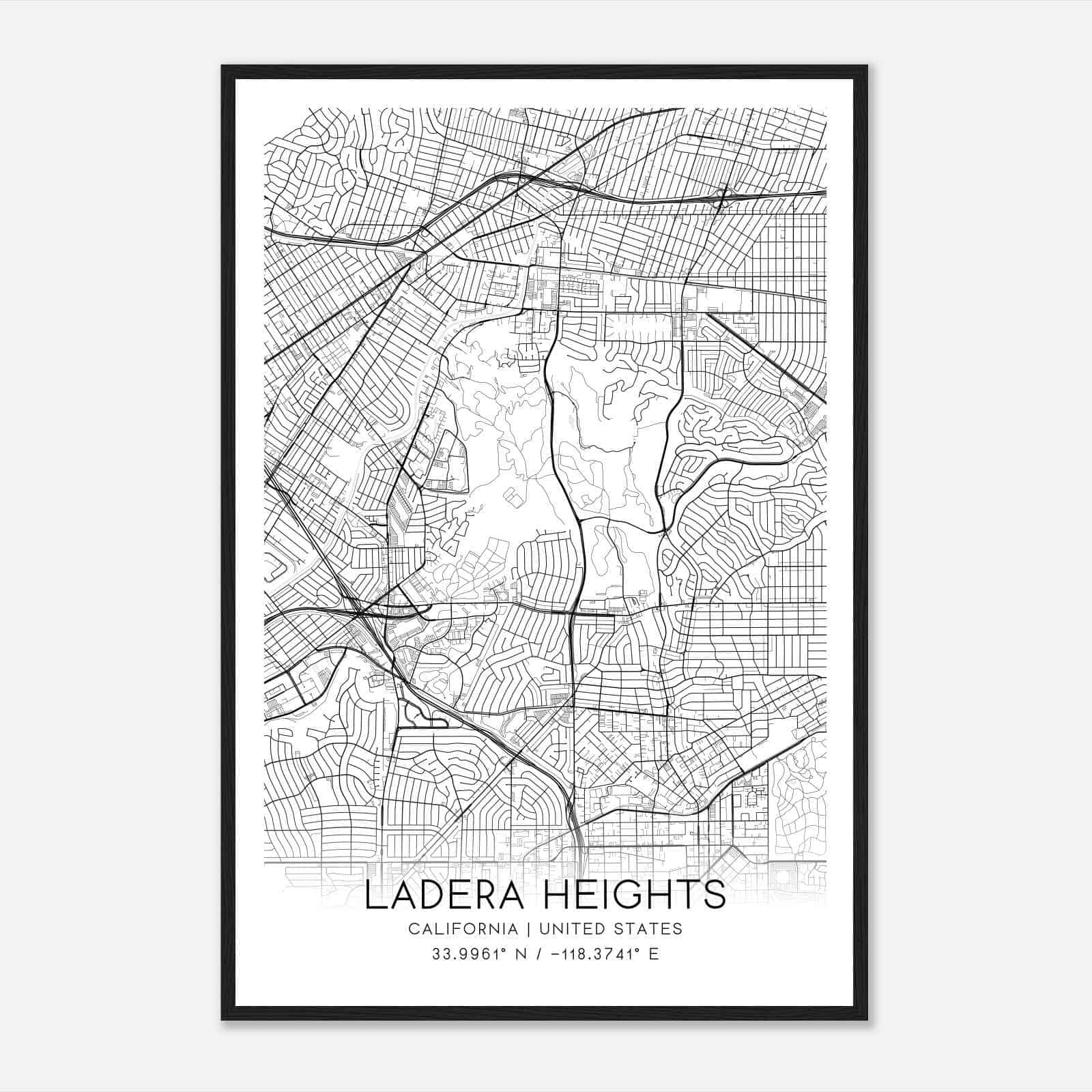 Ladera Heights California Map Poster, Modern Home Decor Wall Art Print Ladera Heights California Map Poster, Modern Home Decor Wall Art Print