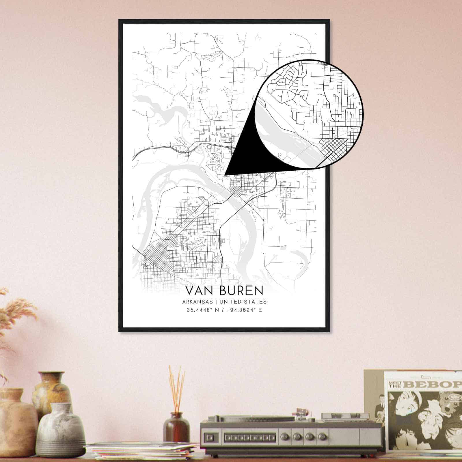 Deerfield Kansas Map Poster, Modern Home Decor Wall Art Print (Copy)