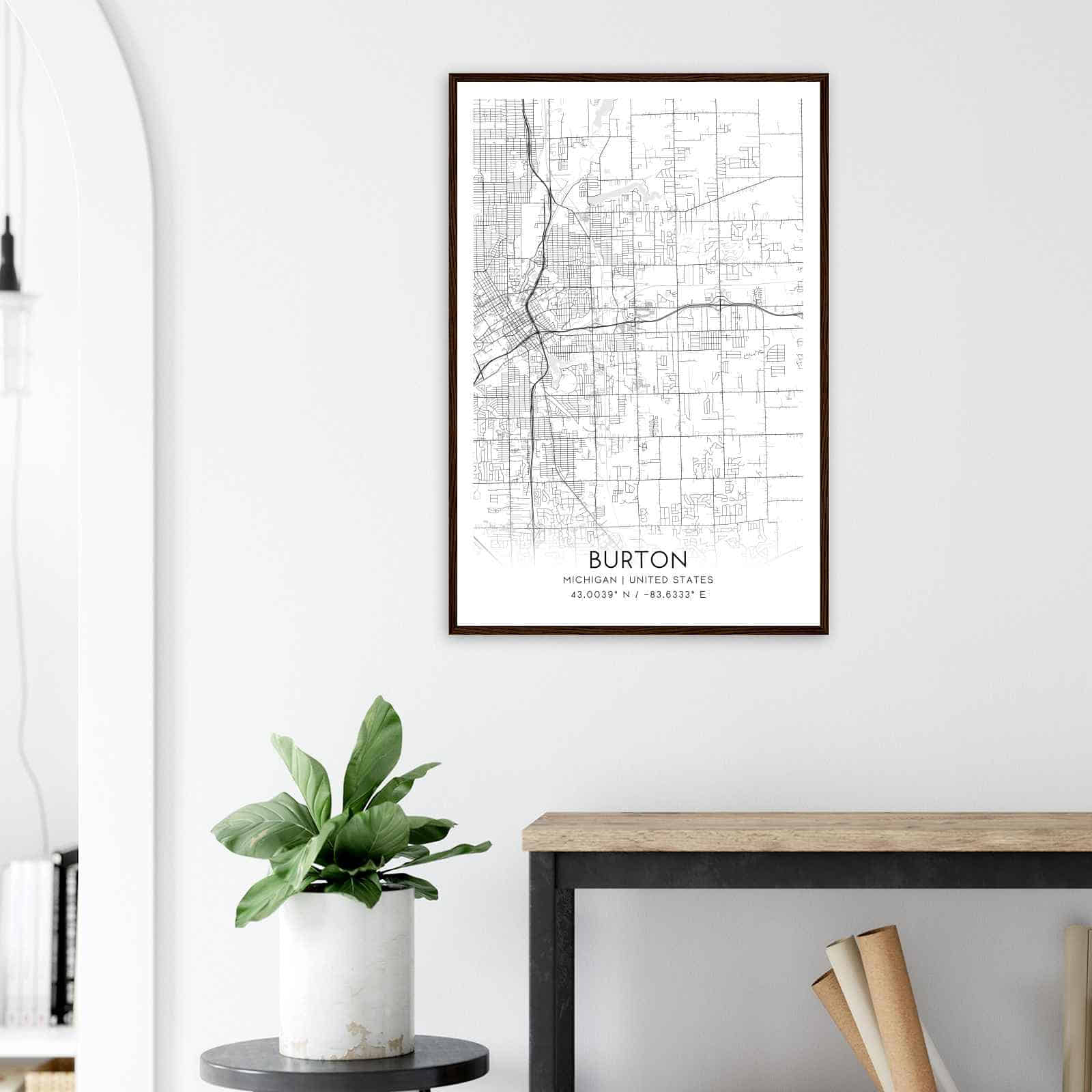 Deerfield Kansas Map Poster, Modern Home Decor Wall Art Print (Copy)