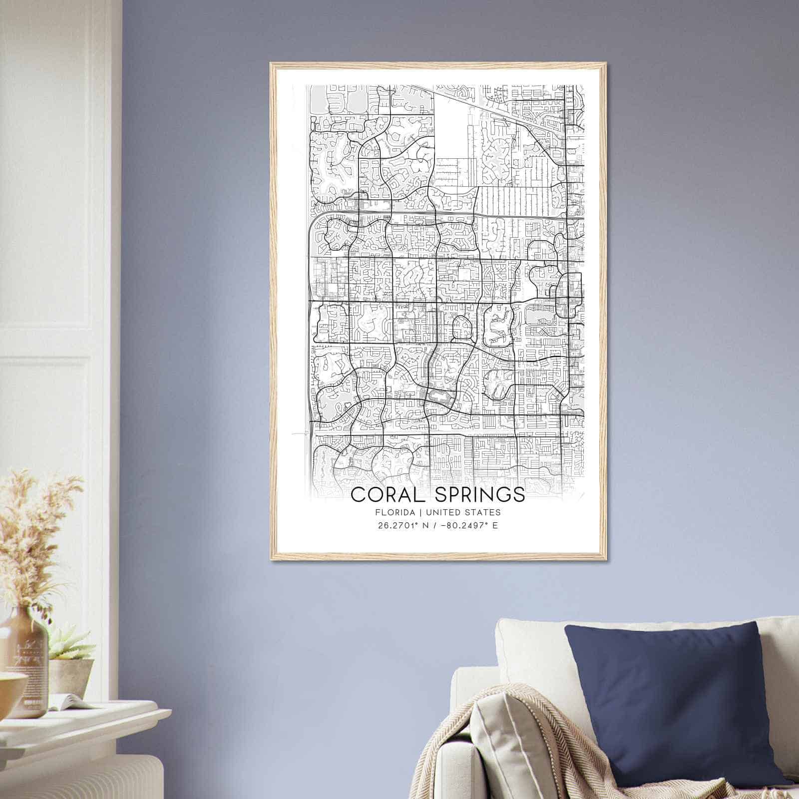 Deerfield Kansas Map Poster, Modern Home Decor Wall Art Print (Copy)