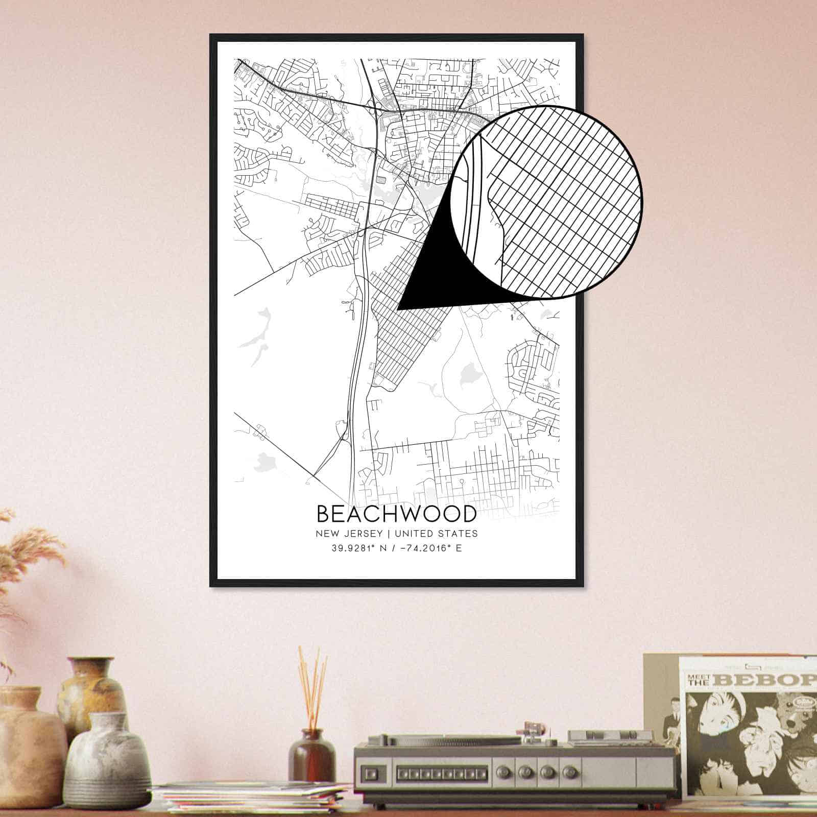 Deerfield Kansas Map Poster, Modern Home Decor Wall Art Print (Copy)