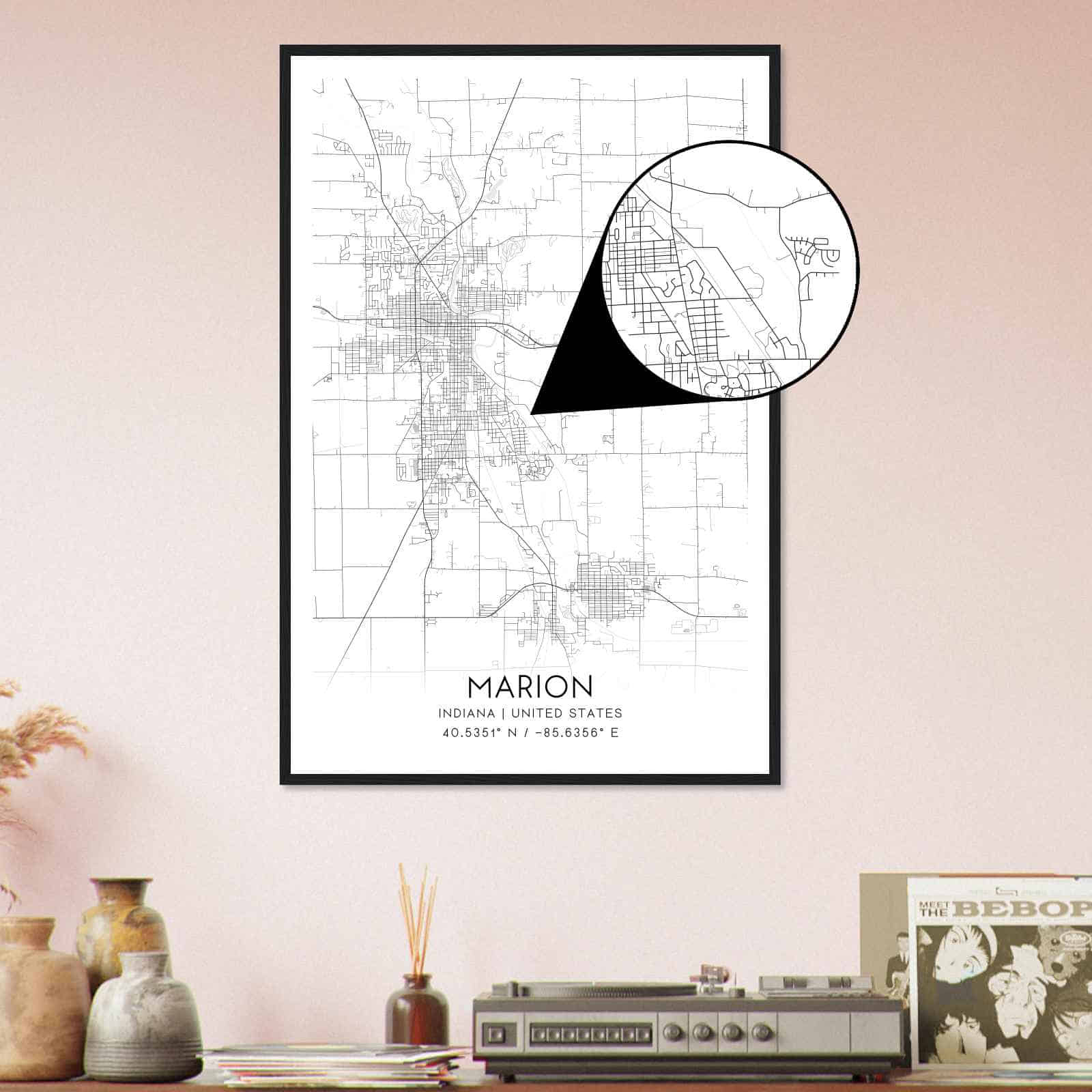 Deerfield Kansas Map Poster, Modern Home Decor Wall Art Print (Copy)