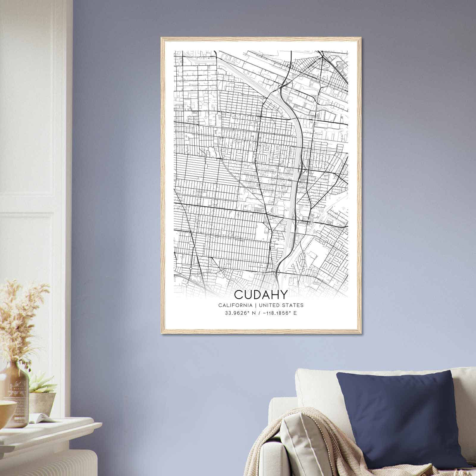 Deerfield Kansas Map Poster, Modern Home Decor Wall Art Print (Copy)