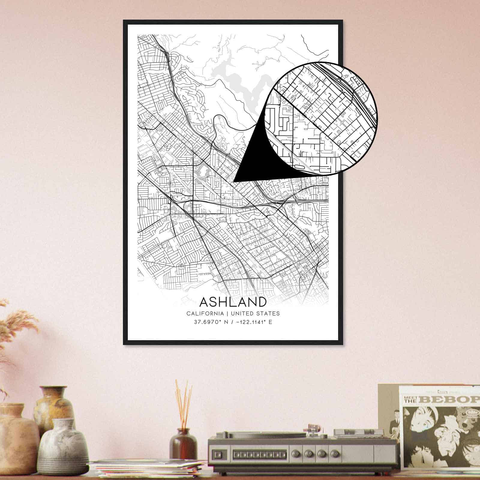 Deerfield Kansas Map Poster, Modern Home Decor Wall Art Print (Copy)