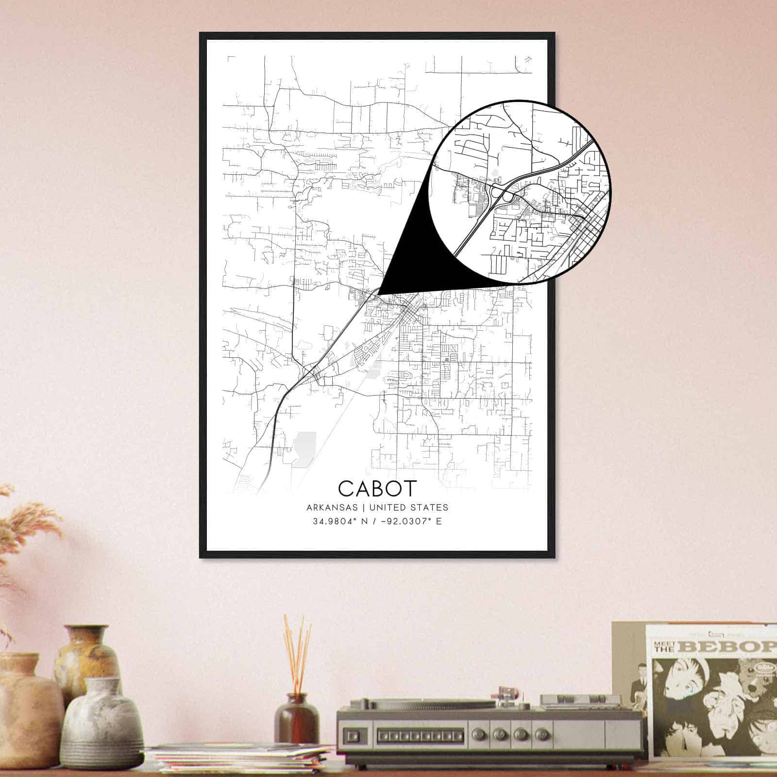 Deerfield Kansas Map Poster, Modern Home Decor Wall Art Print (Copy)