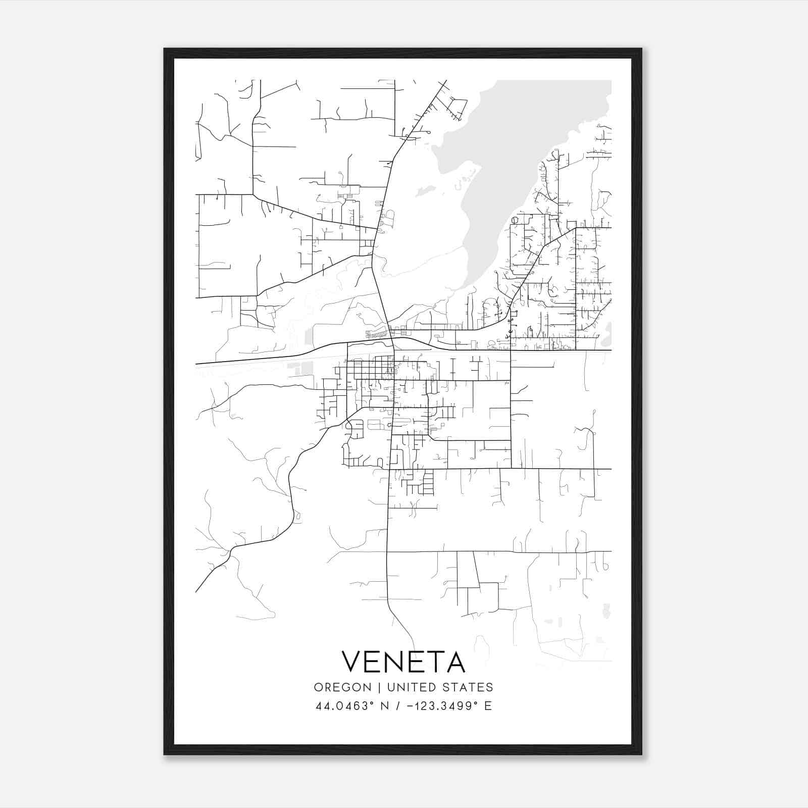 Veneta Oregon Map Poster, Modern Home Decor Wall Art Print Veneta Oregon Map Poster, Modern Home Decor Wall Art Print