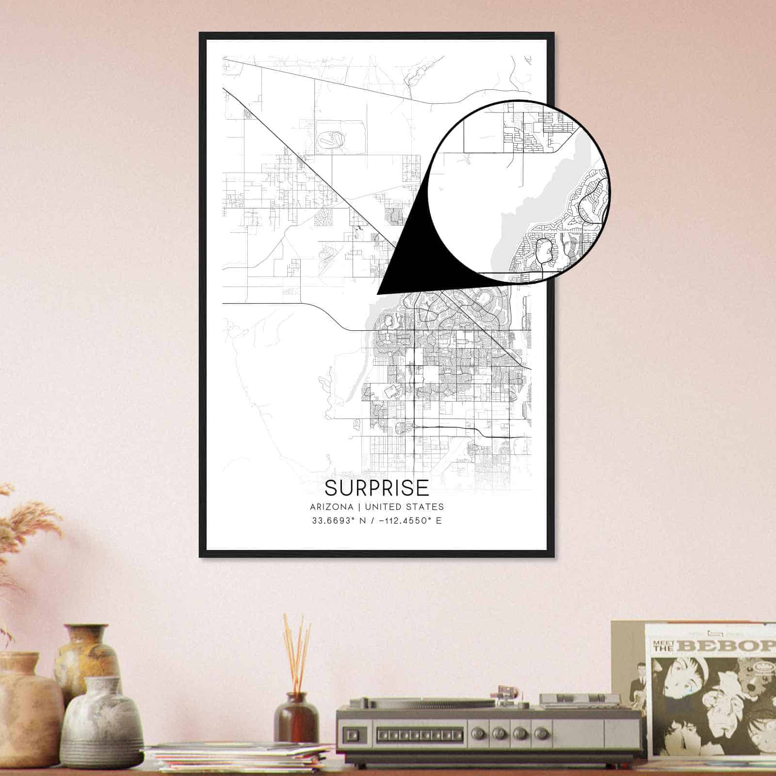 Deerfield Kansas Map Poster, Modern Home Decor Wall Art Print (Copy)