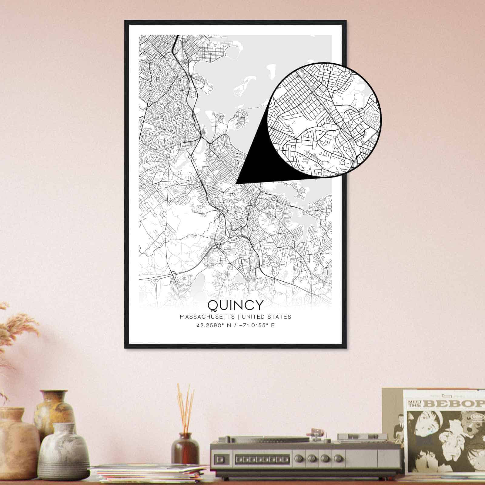 Deerfield Kansas Map Poster, Modern Home Decor Wall Art Print (Copy)