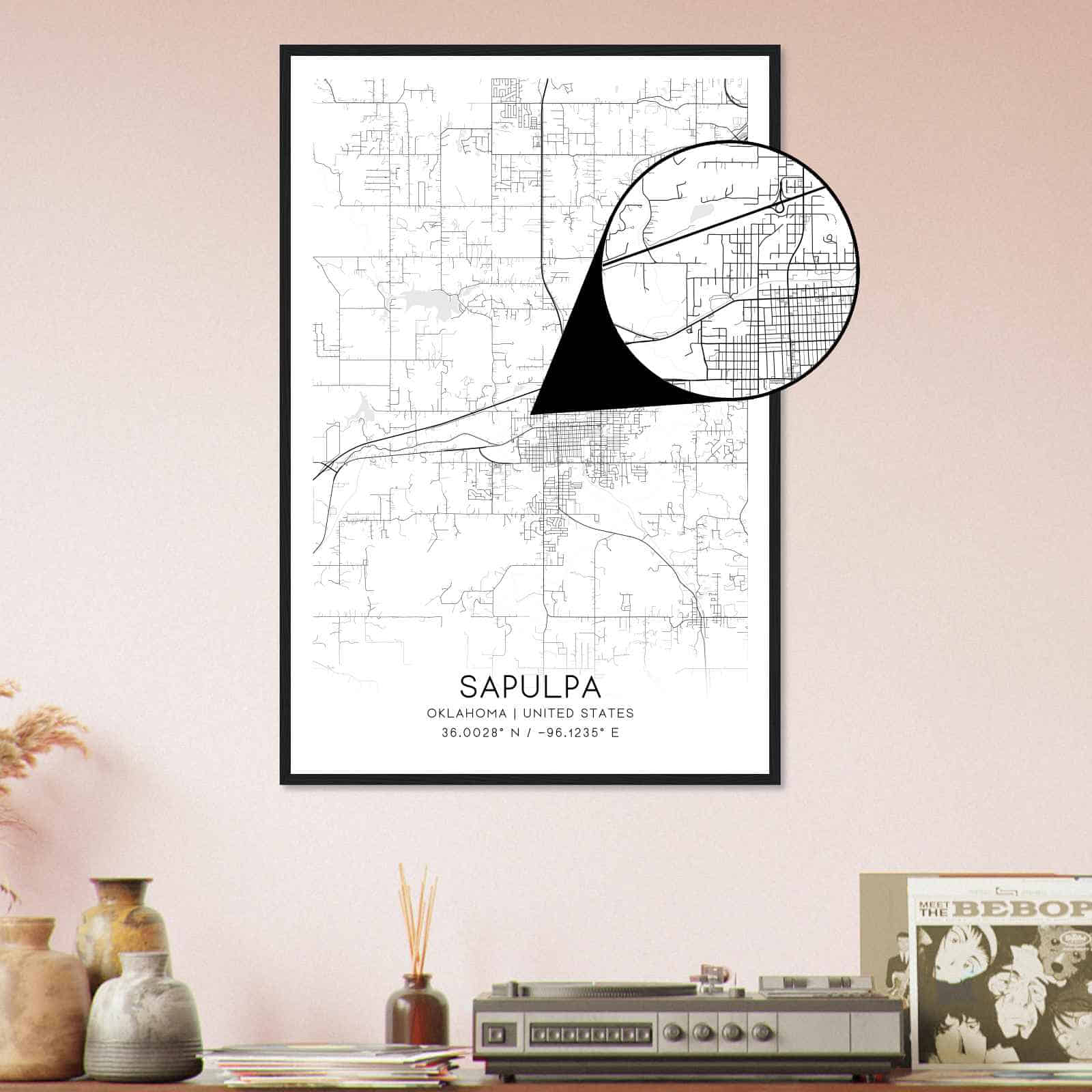 Deerfield Kansas Map Poster, Modern Home Decor Wall Art Print (Copy)