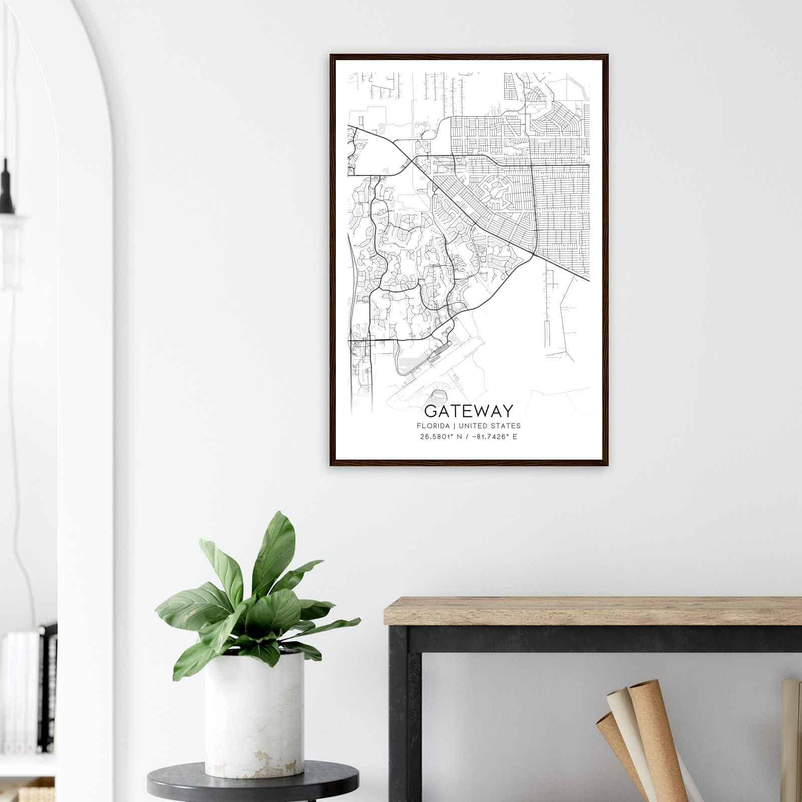Deerfield Kansas Map Poster, Modern Home Decor Wall Art Print (Copy)