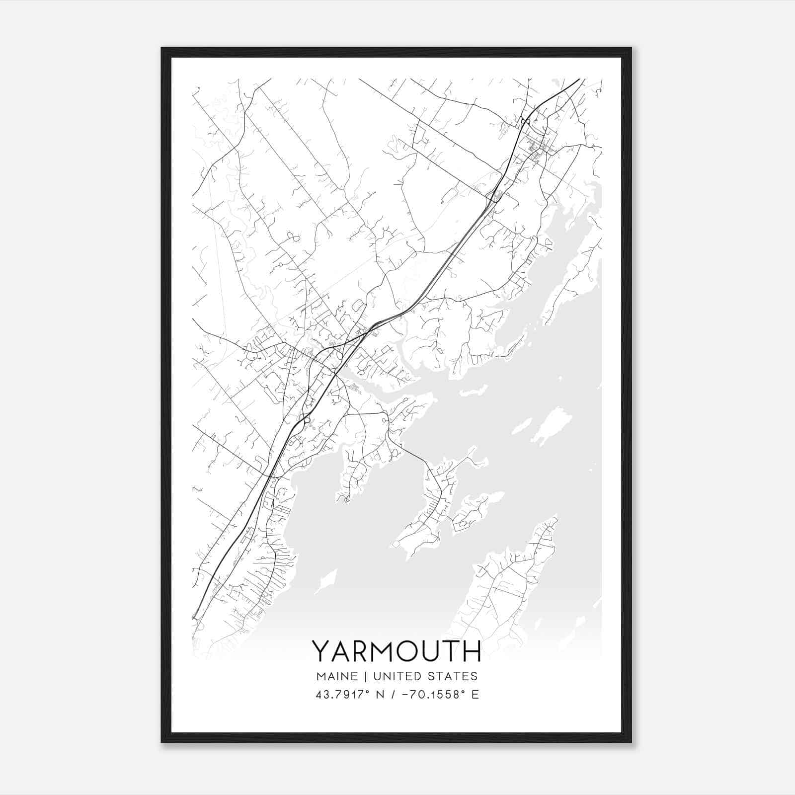 Yarmouth Maine Map Poster, Modern Home Decor Wall Art Print Yarmouth Maine Map Poster, Modern Home Decor Wall Art Print