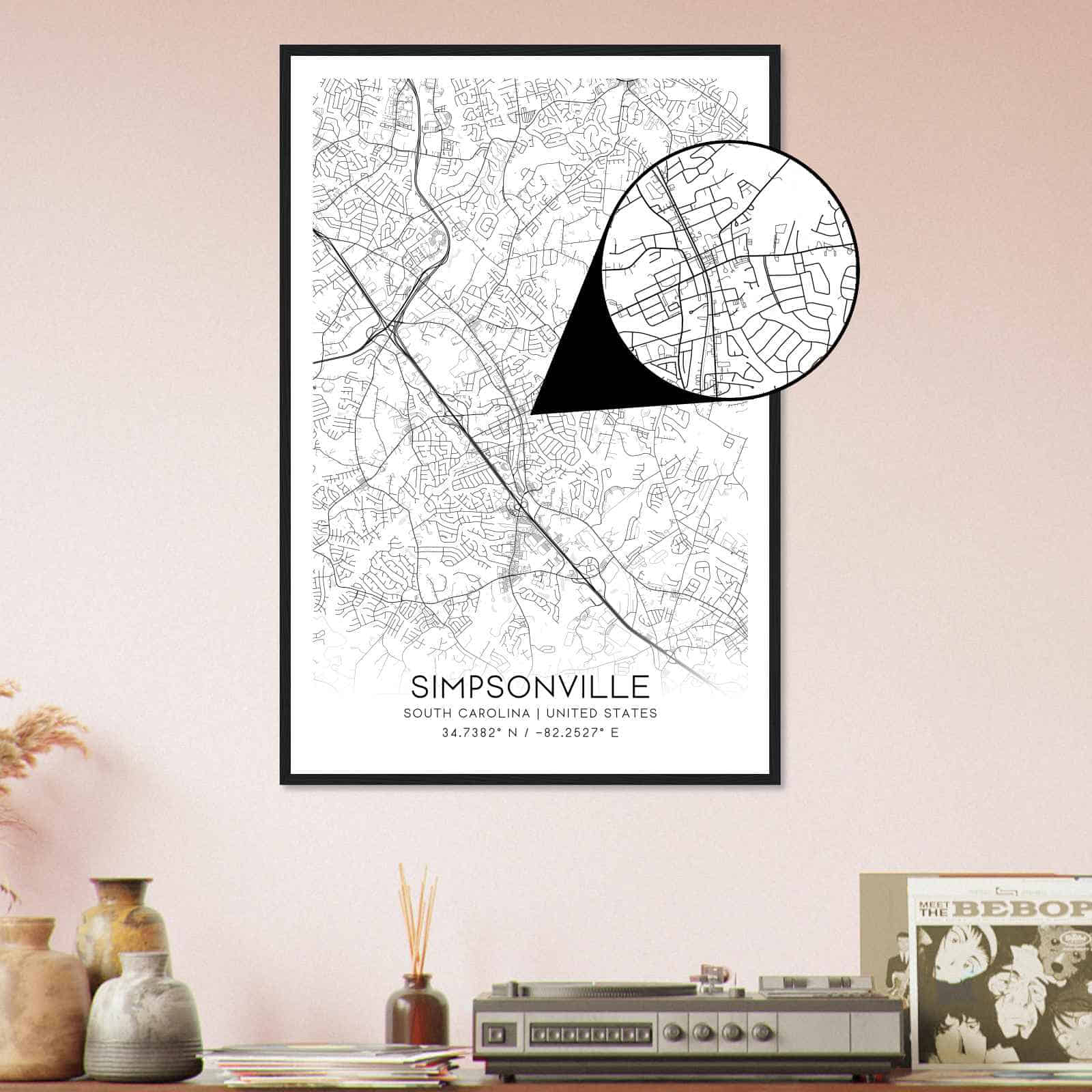 Deerfield Kansas Map Poster, Modern Home Decor Wall Art Print (Copy)