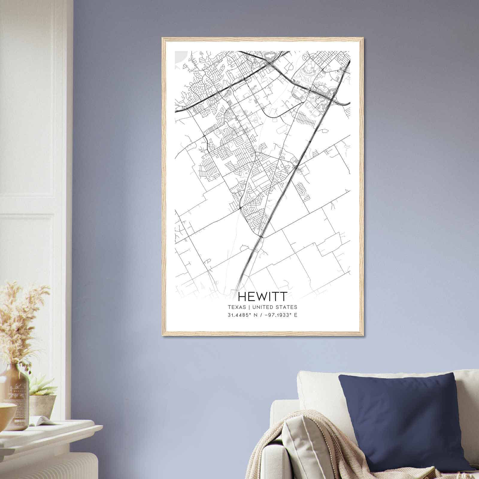 Deerfield Kansas Map Poster, Modern Home Decor Wall Art Print (Copy)