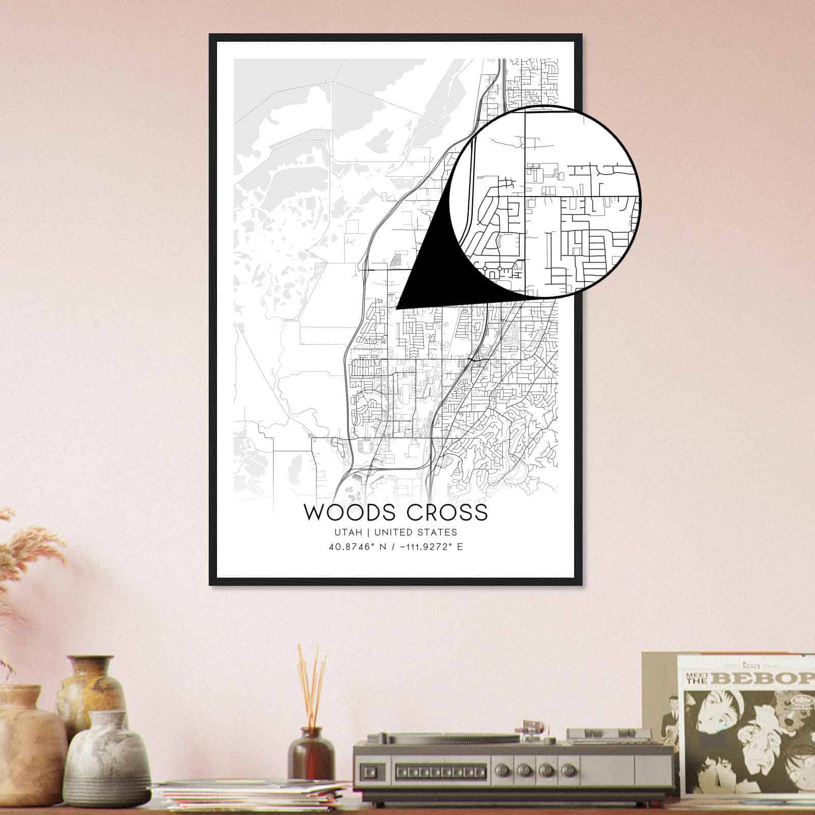 Deerfield Kansas Map Poster, Modern Home Decor Wall Art Print (Copy)