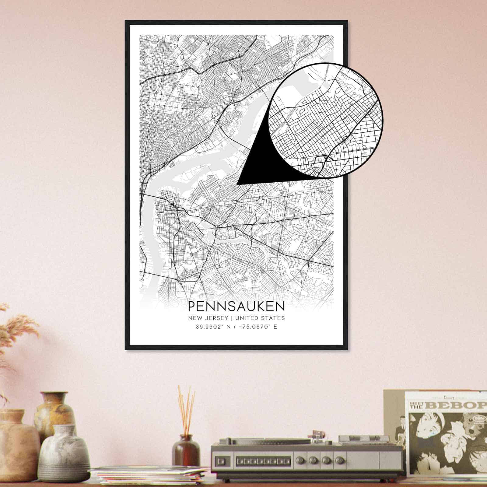 Deerfield Kansas Map Poster, Modern Home Decor Wall Art Print (Copy)