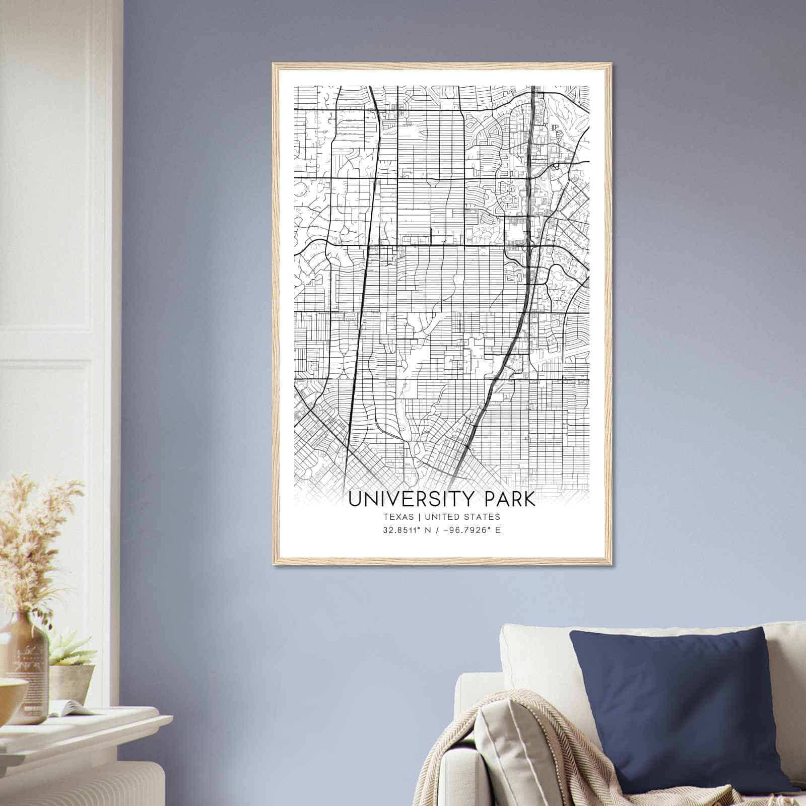 Deerfield Kansas Map Poster, Modern Home Decor Wall Art Print (Copy)