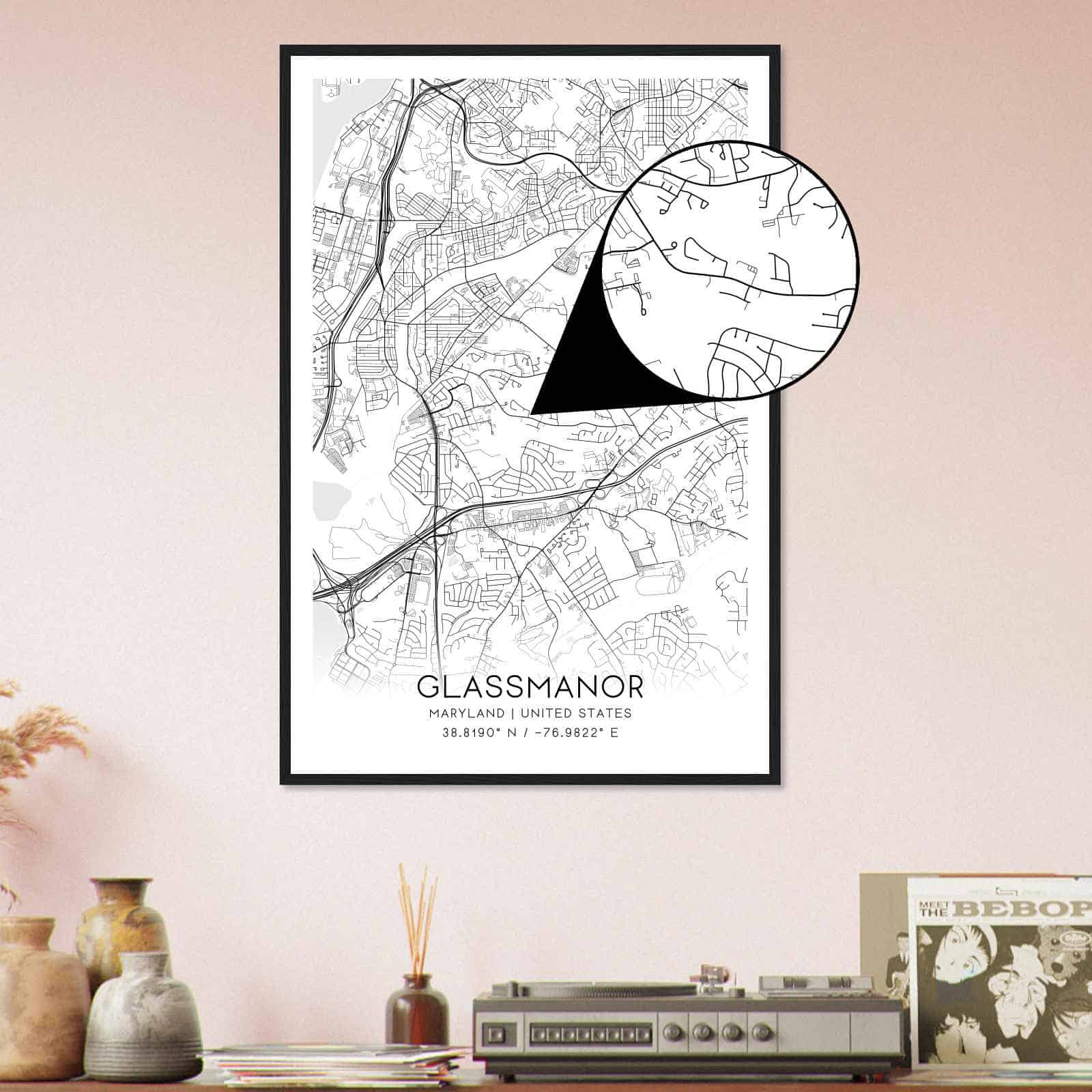 Deerfield Kansas Map Poster, Modern Home Decor Wall Art Print (Copy)