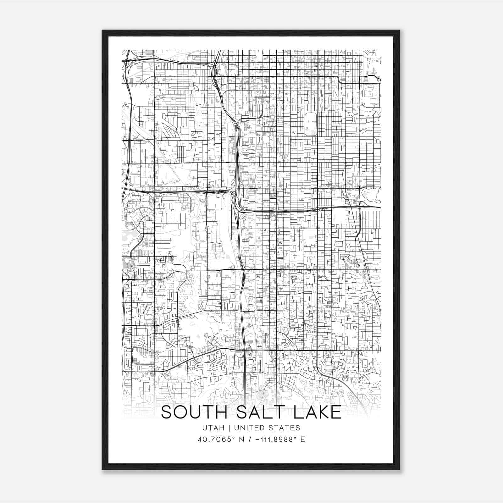 South Salt Lake Utah Map Poster, Modern Home Decor Wall Art Print South Salt Lake Utah Map Poster, Modern Home Decor Wall Art Print